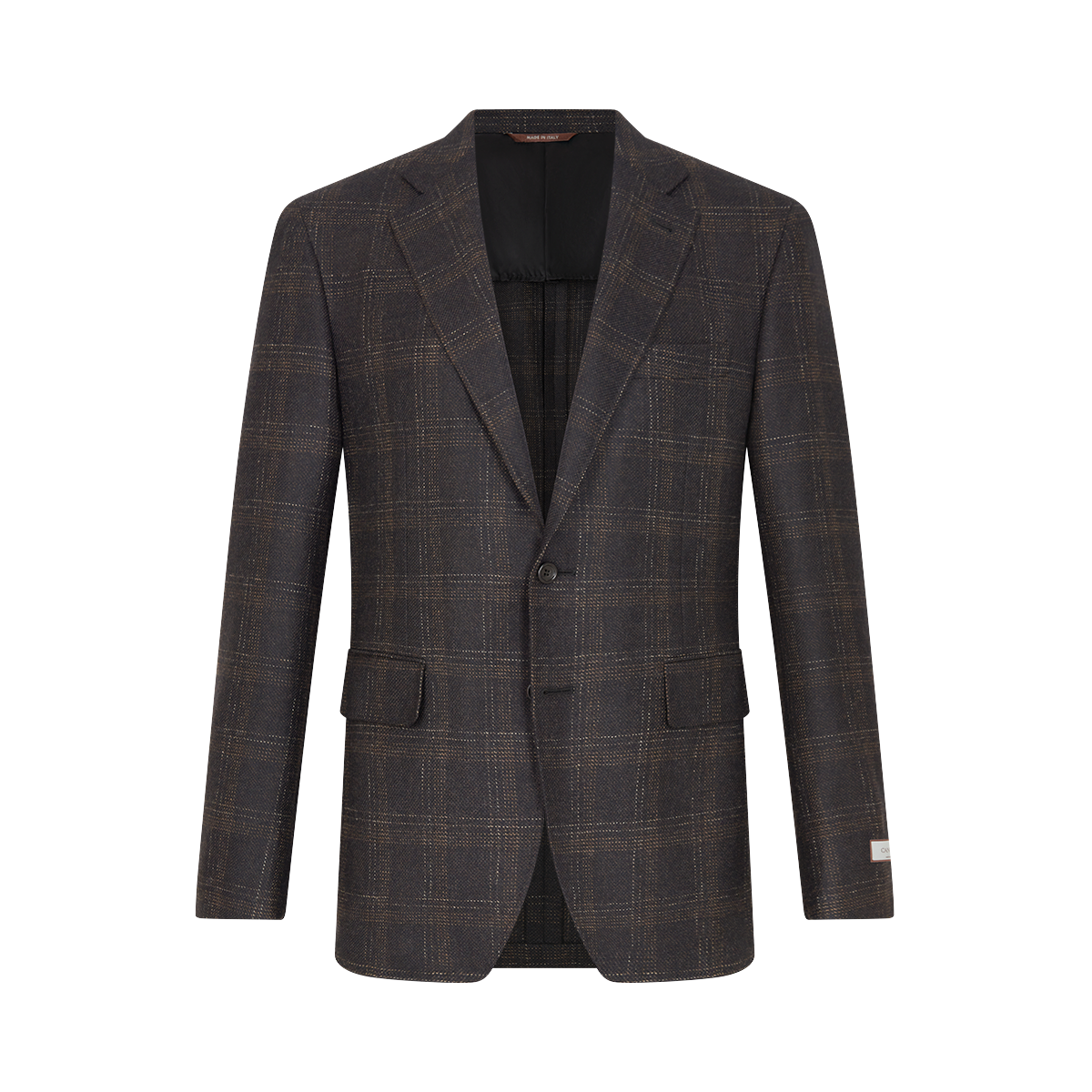 Brown Windowpane Check Wool Unlined Kei Blazer