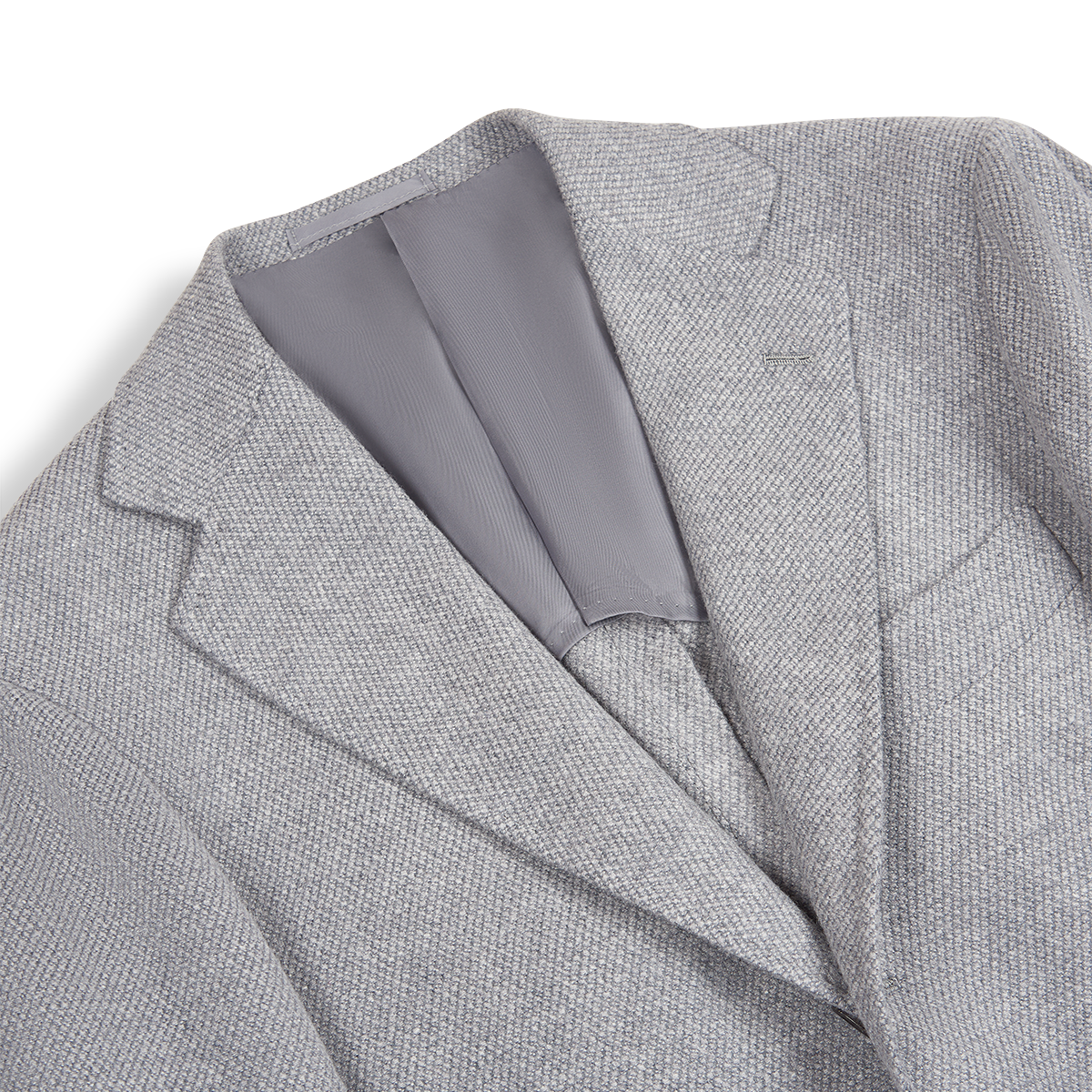 Grey Wool Balloon Birdseye Blazer