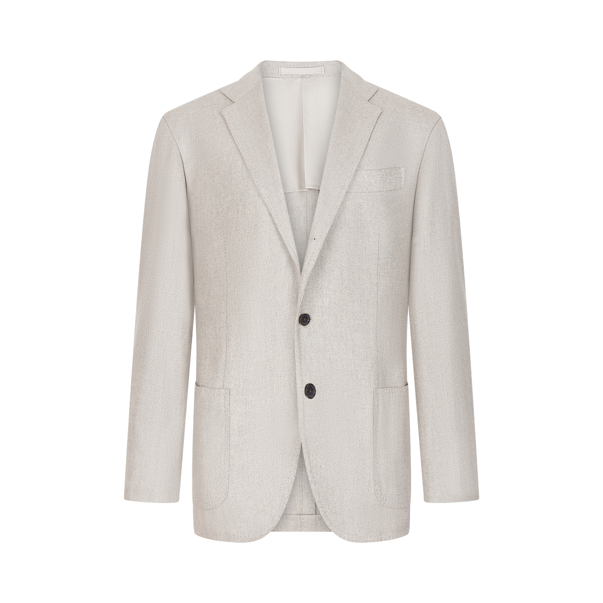 Light Grey Wool Herringbone Blazer