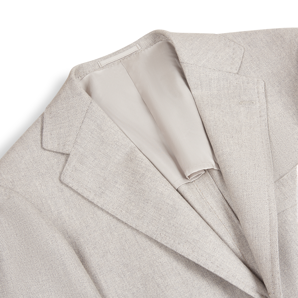 Light Grey Wool Herringbone Blazer