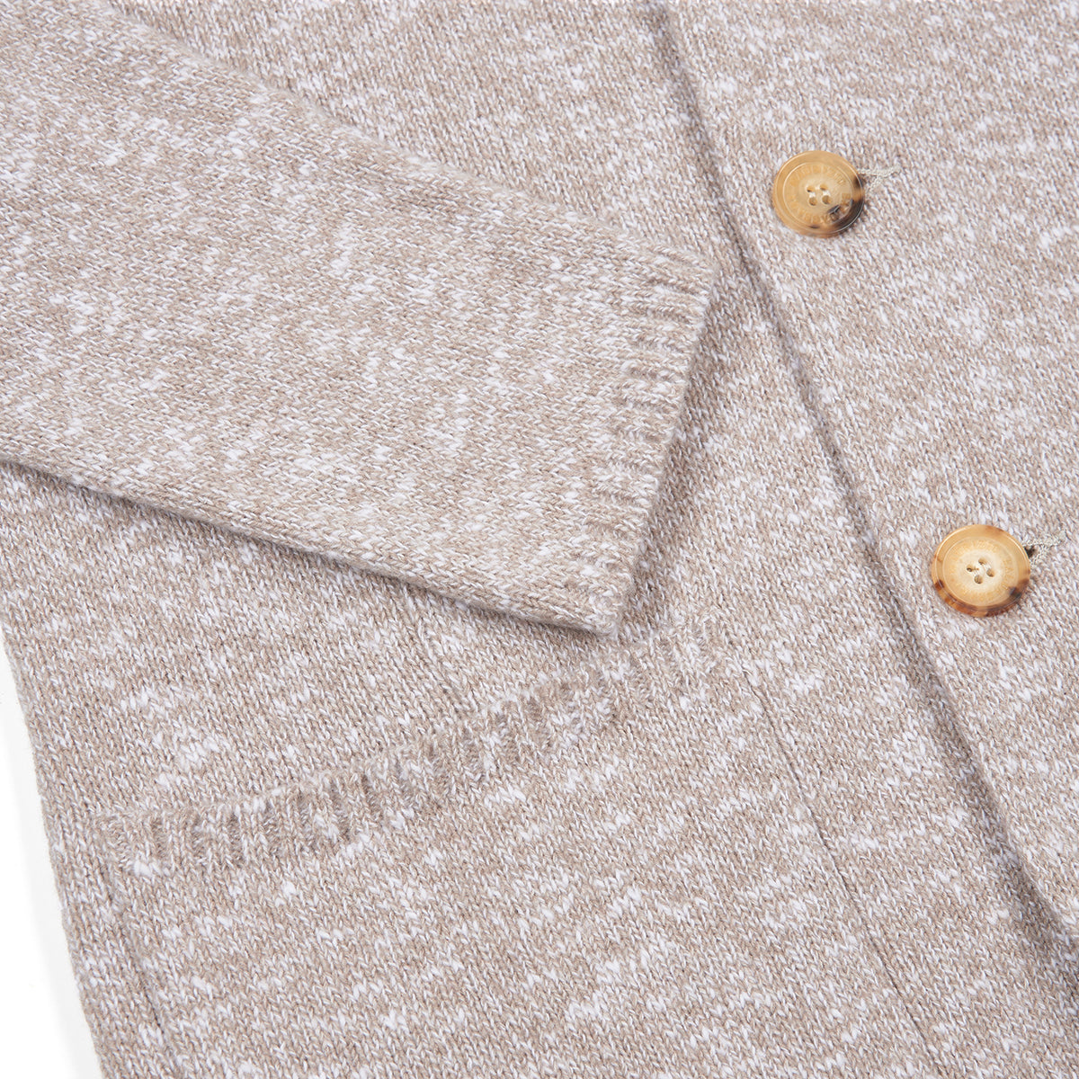 Beige Melange Wool Knitted Jacket