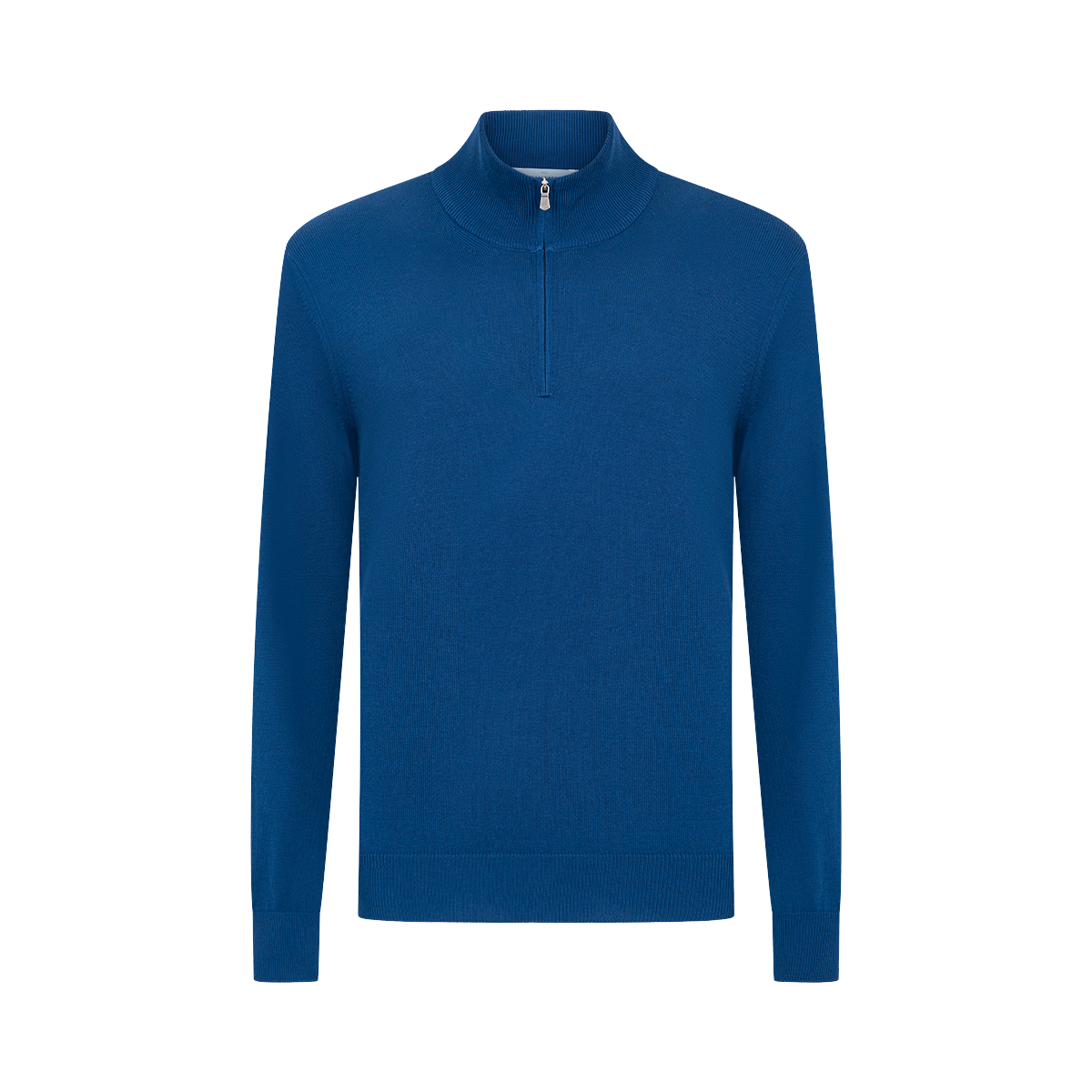 Royal Blue Egyptian Cotton 1/4 Zip Sweater