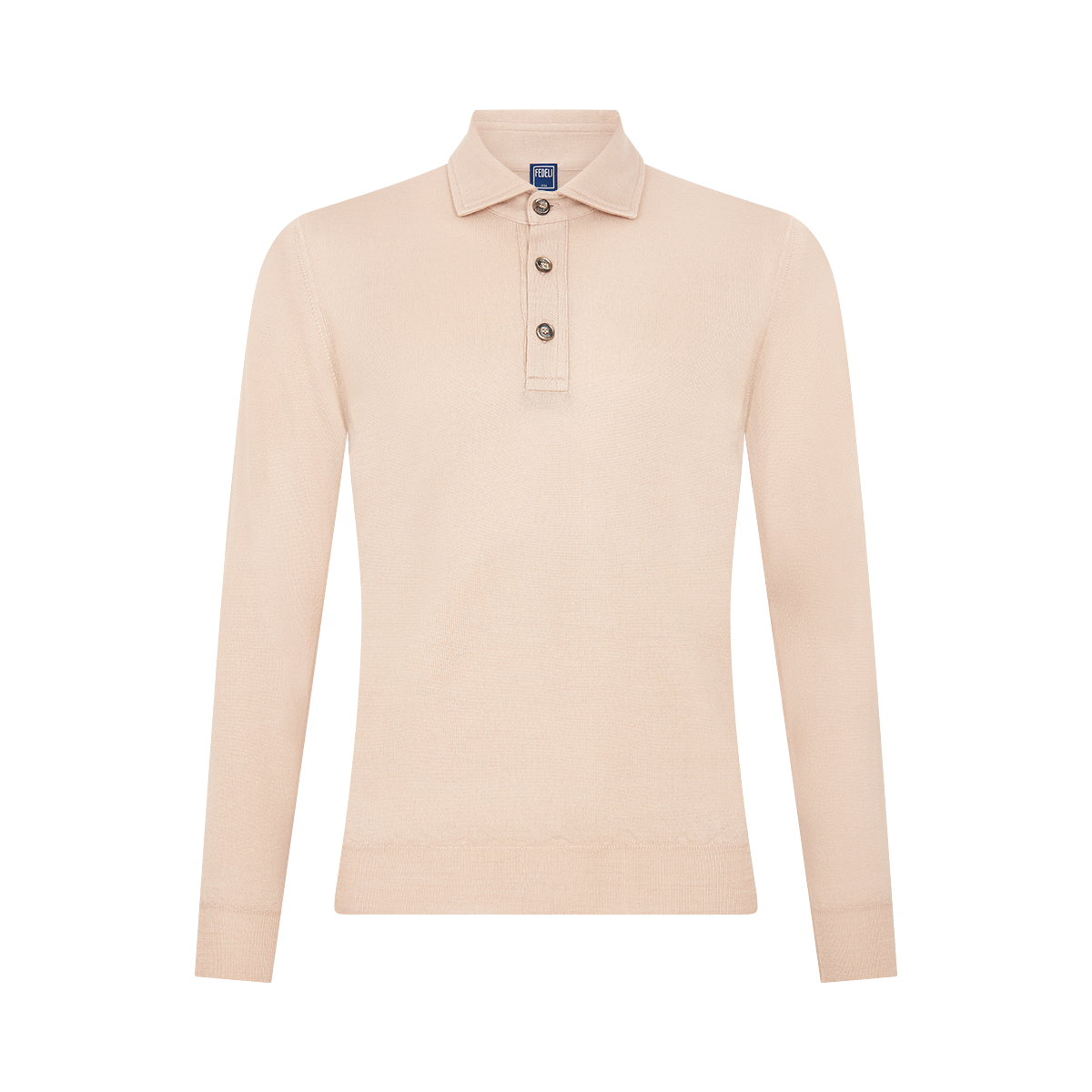 Beige Merino Wool Ugo Long Sleeve Polo