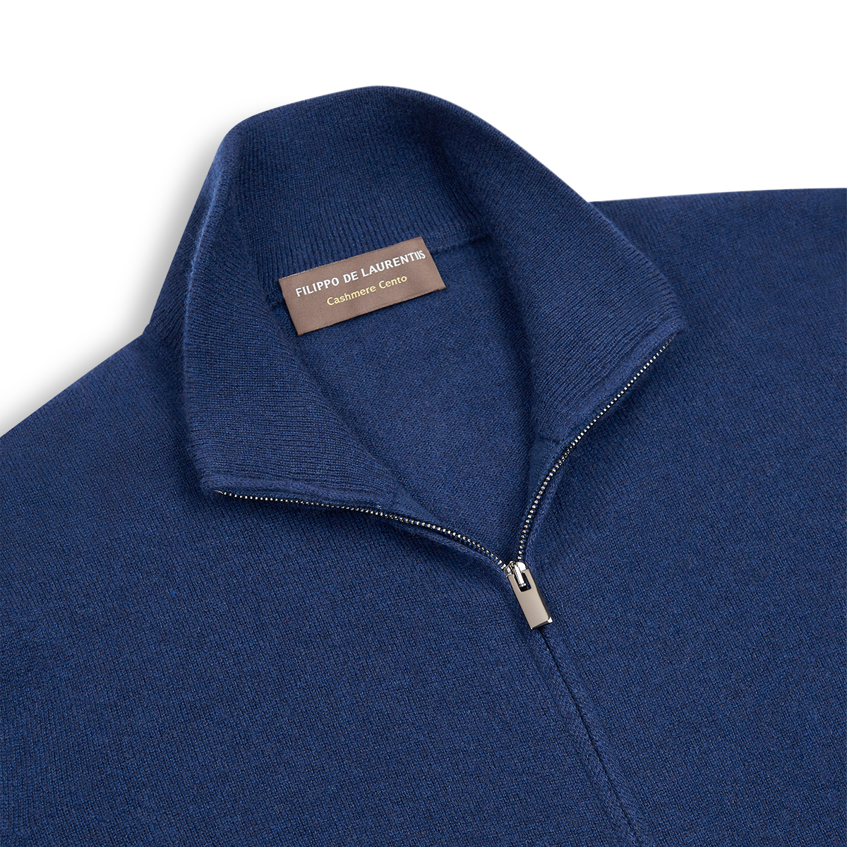 Navy Cashmere Full Zip Cardigan