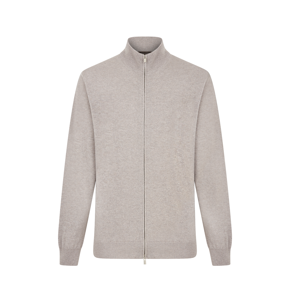 Beige Cashmere Full Zip Cardigan