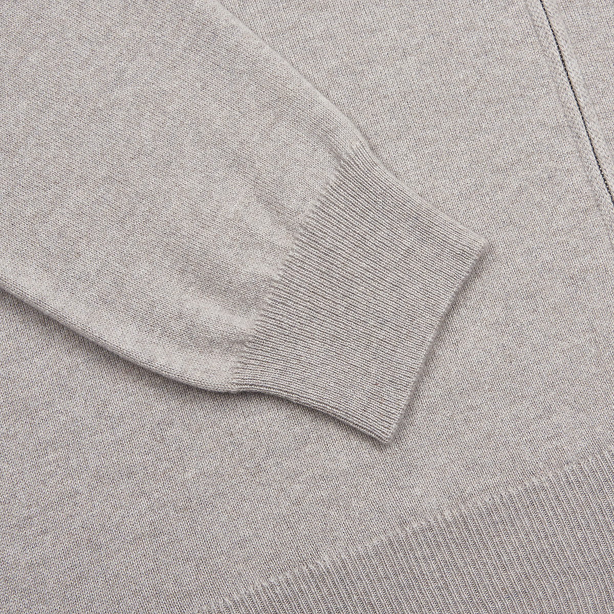 Beige Cashmere Full Zip Cardigan