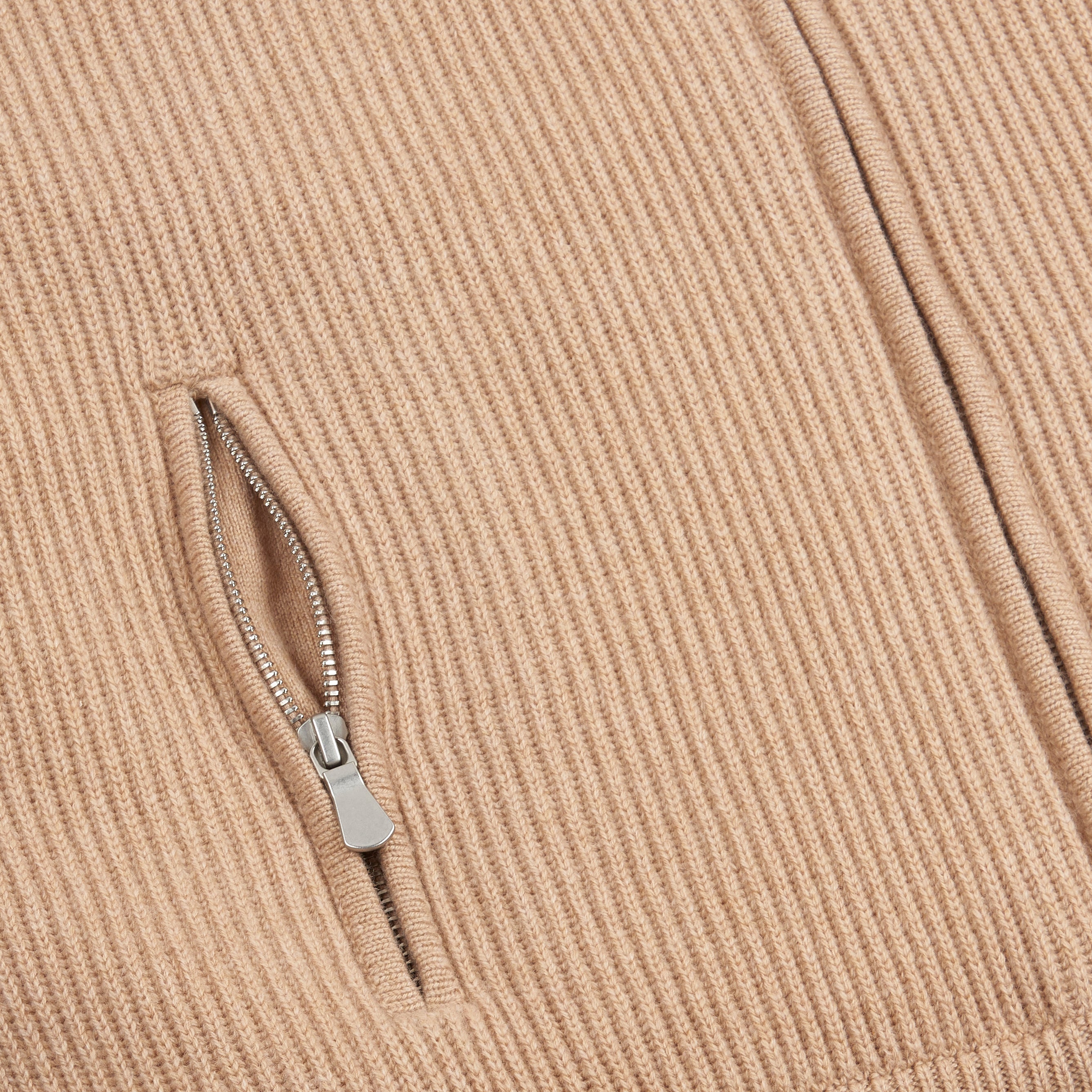 Beige Cashmere Knitted Gilet with Faux Fur Lining