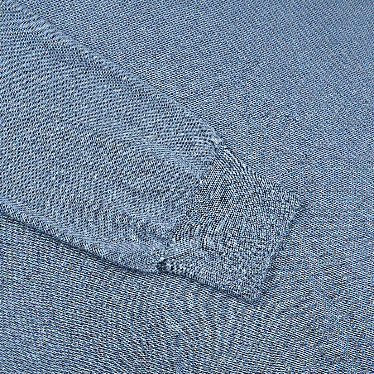 Blue Super Tasmania Wool Crew Neck Sweater