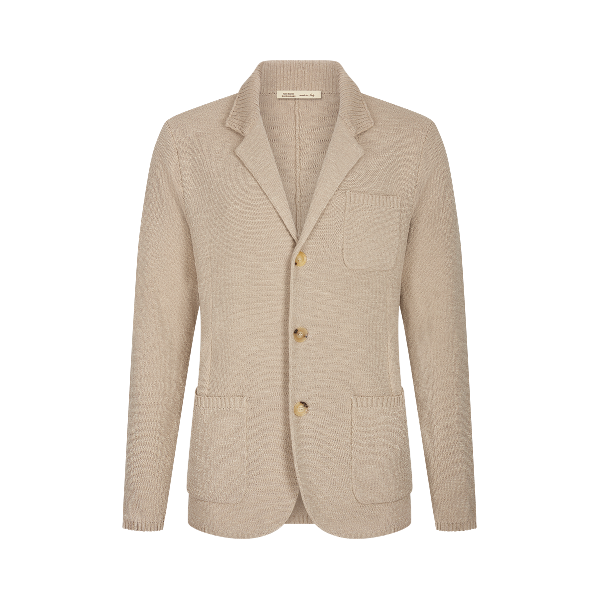 Beige Cotton Mouline Portofino Knitted Jacket