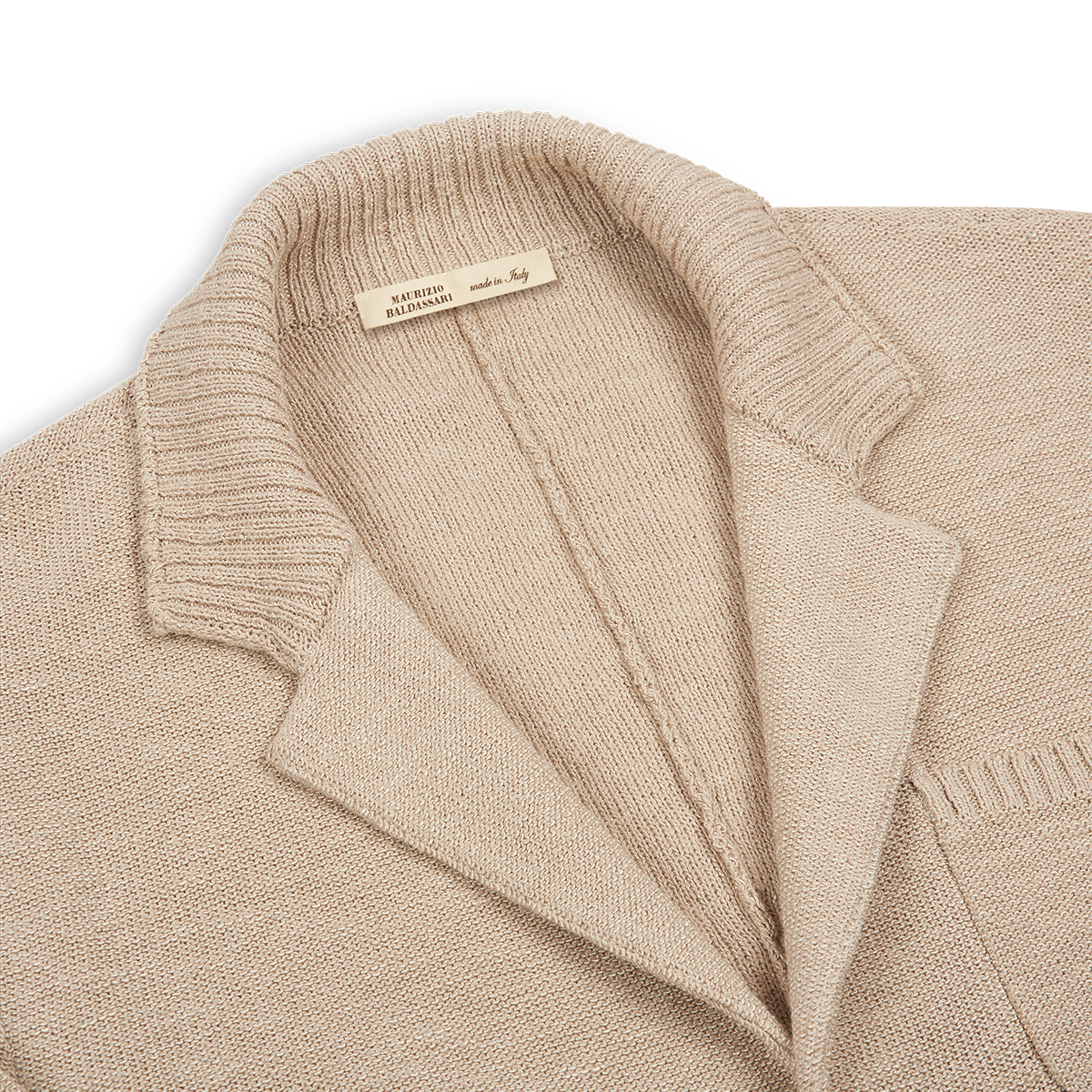 Beige Cotton Mouline Portofino Knitted Jacket