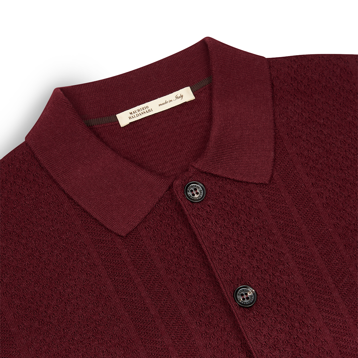 Burgundy Cotton Cashmere Silk Knitted Overshirt