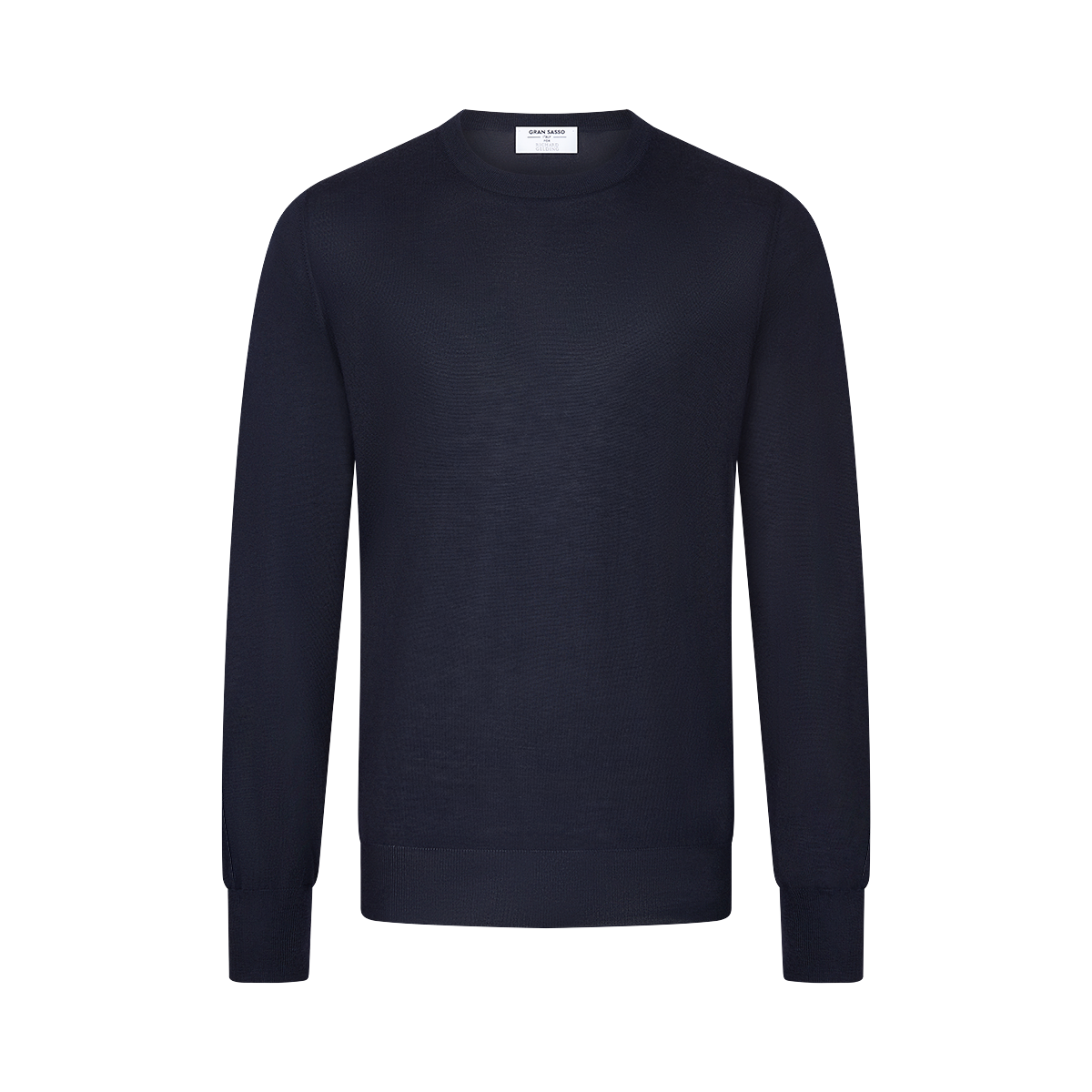Navy Extrafine Wool/Cashmere Crewneck Sweater