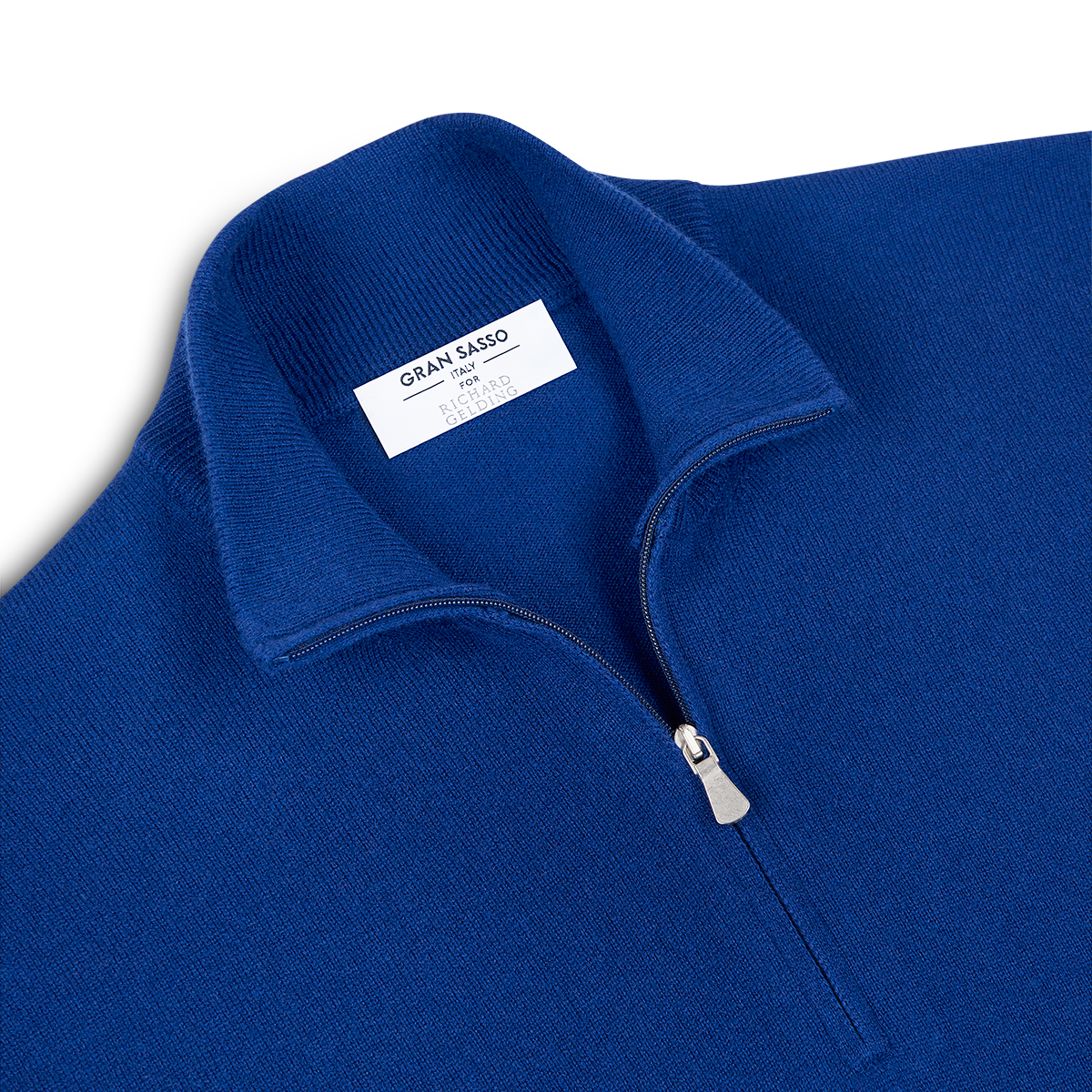 Royal Blue Cashmere 1/4 Zip Sweater