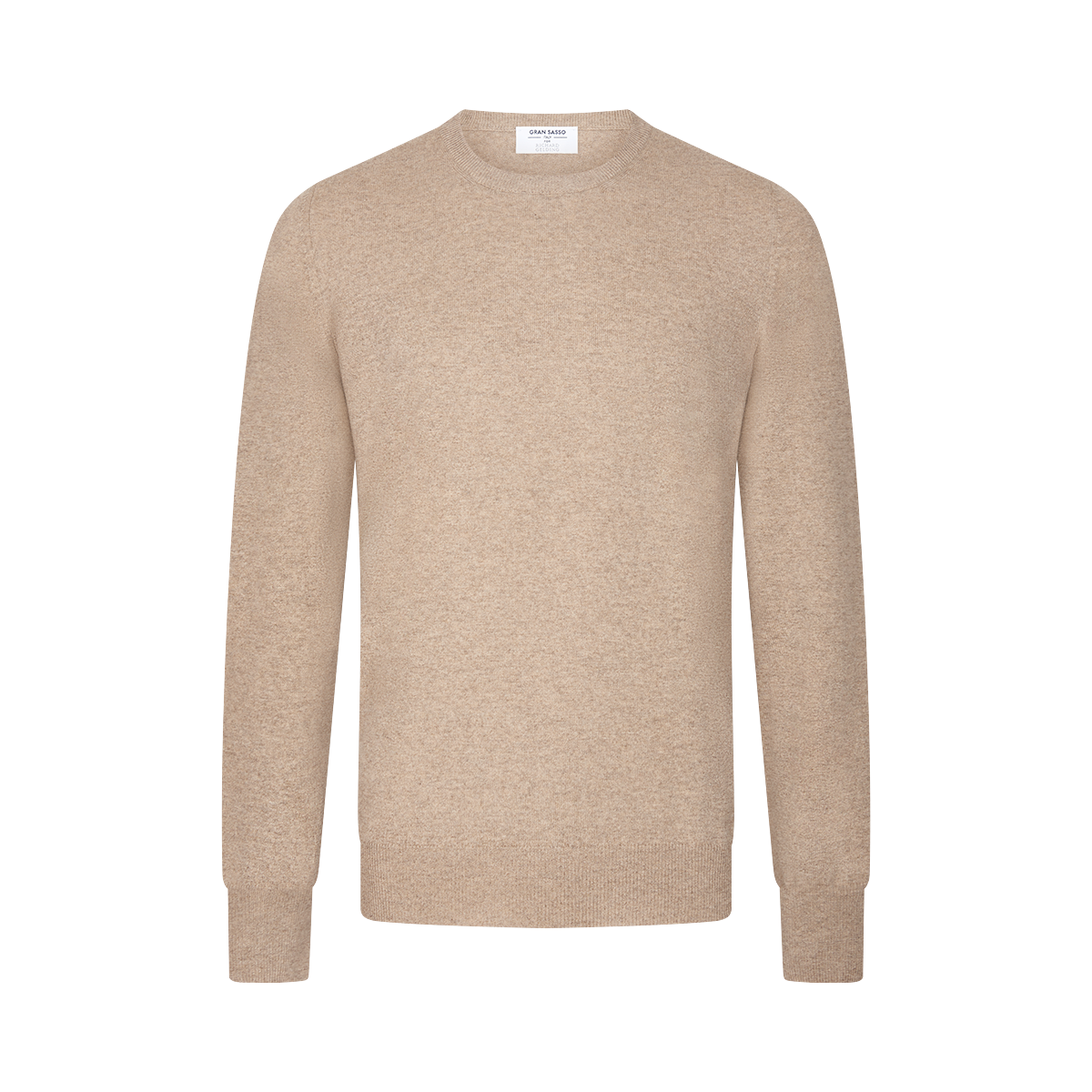 Beige Wool/Viscose/Cashmere Crewneck Sweater