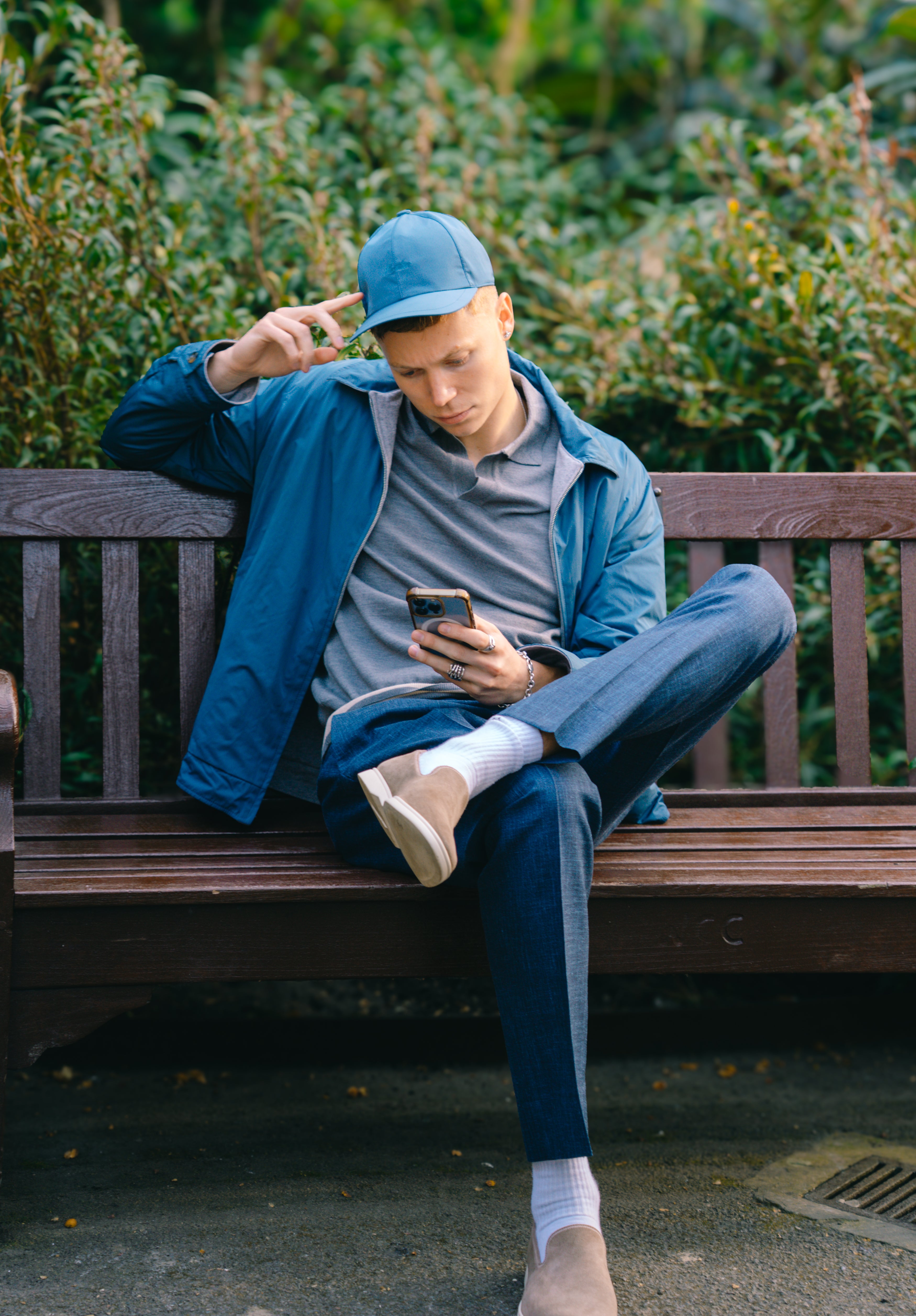 Dark Grey Cashwool Buttonless AUR1 Polo