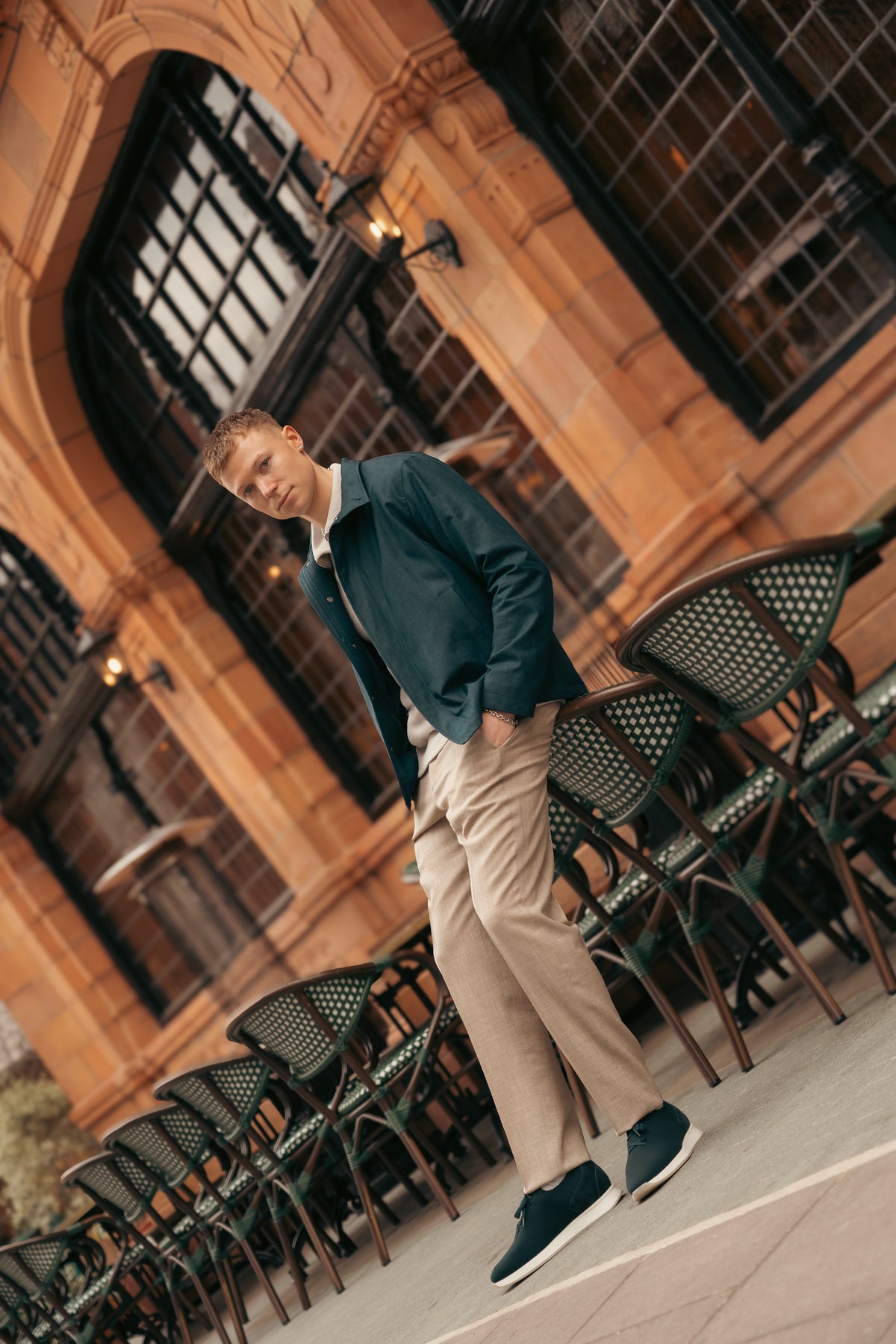Beige Wool Silk Linen Loro Piana Casual Trouser