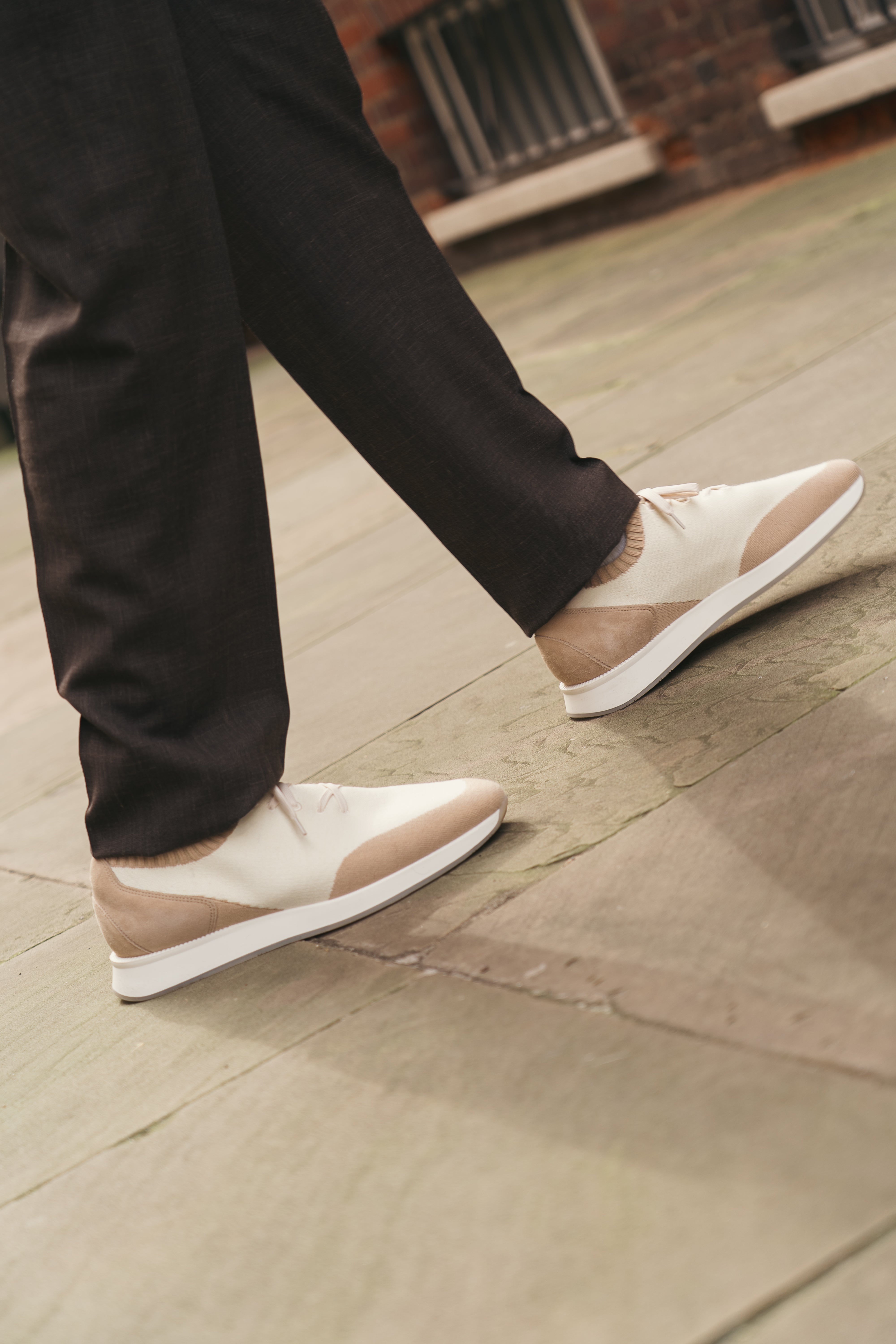 Light Beige Active Knit Wool Sneakers