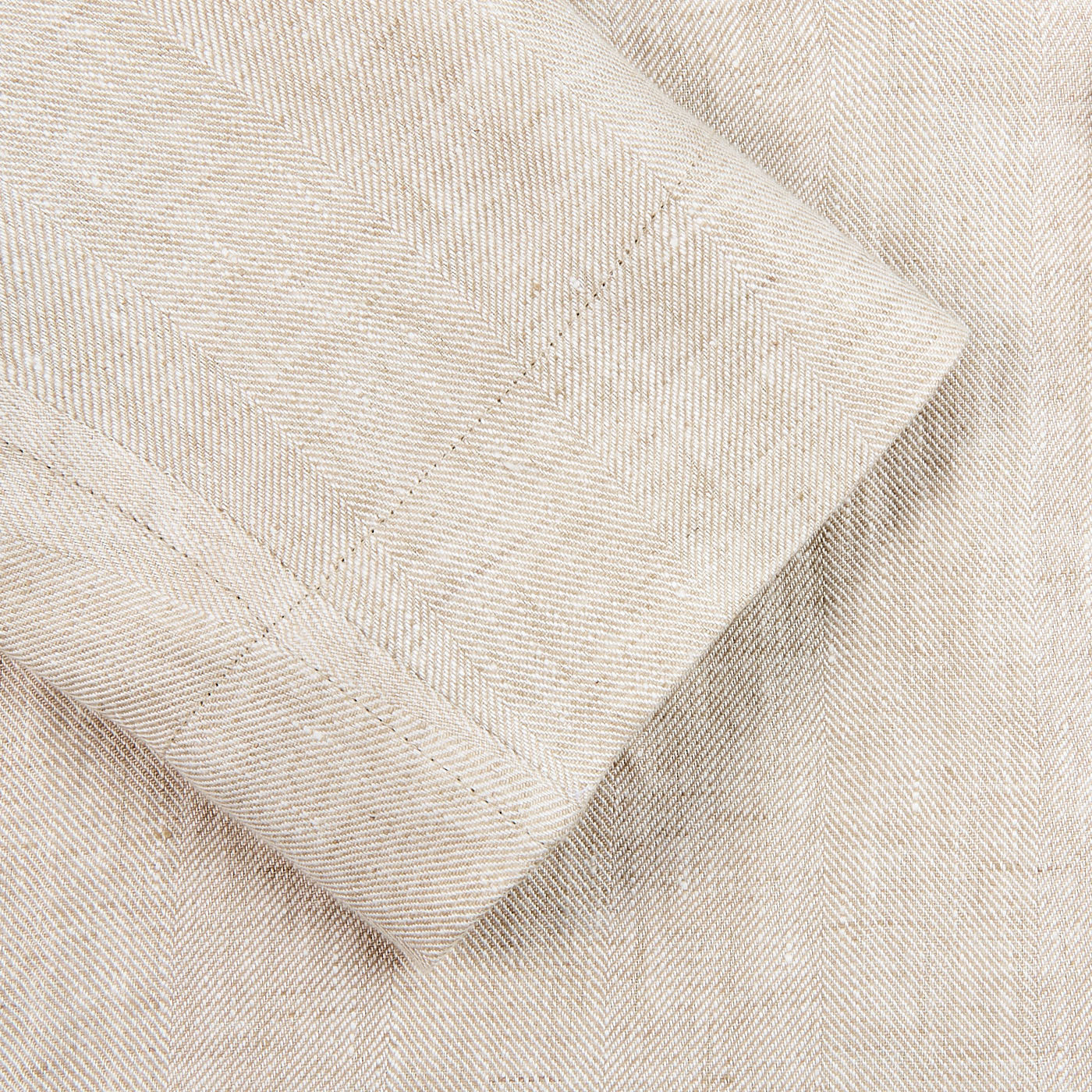 Lardini Beige Linen Herringbone Safari Jacket Cuff