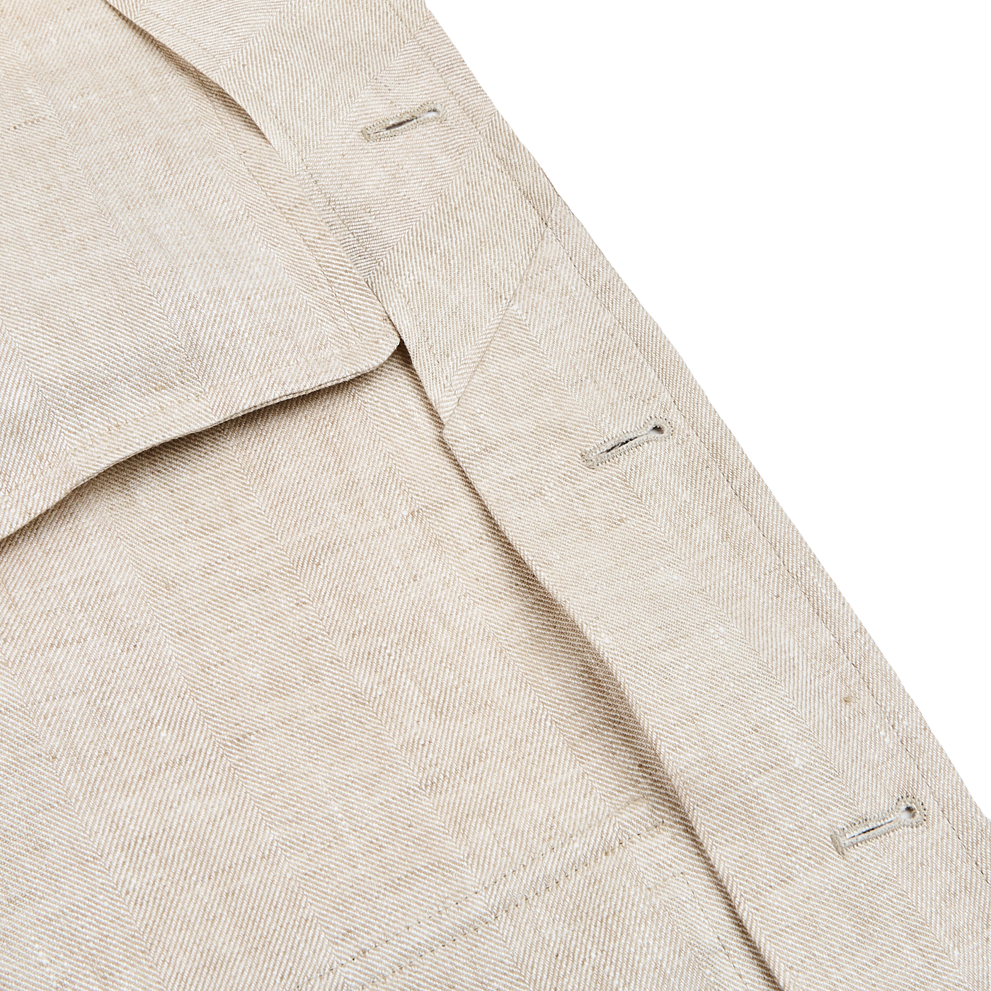 Lardini Beige Linen Herringbone Safari Jacket Inside