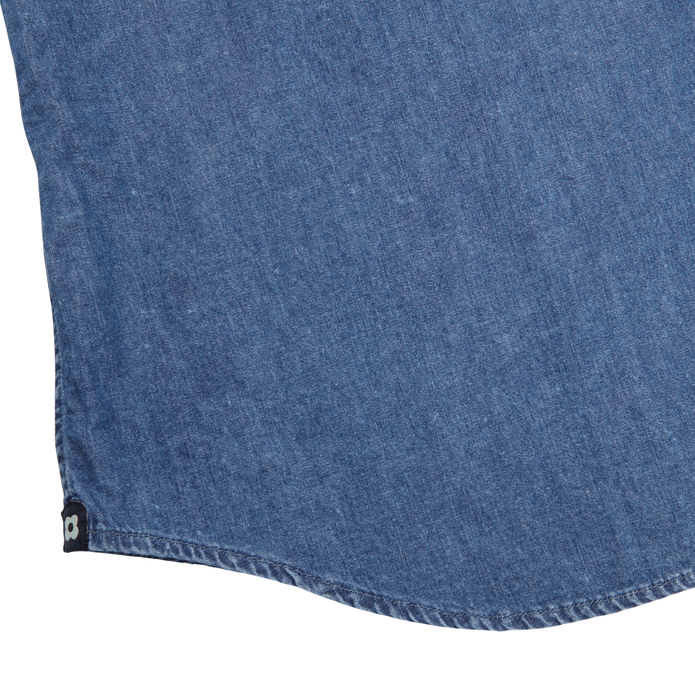 Lardini Blue Washed Denim Cotton Western Shirt Edge