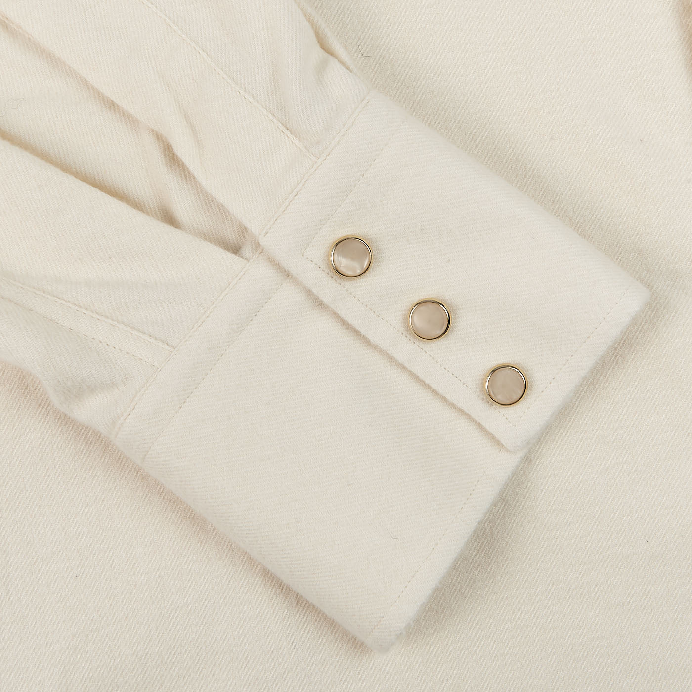 Lardini Cream White Cotton Flannel Western Cuff