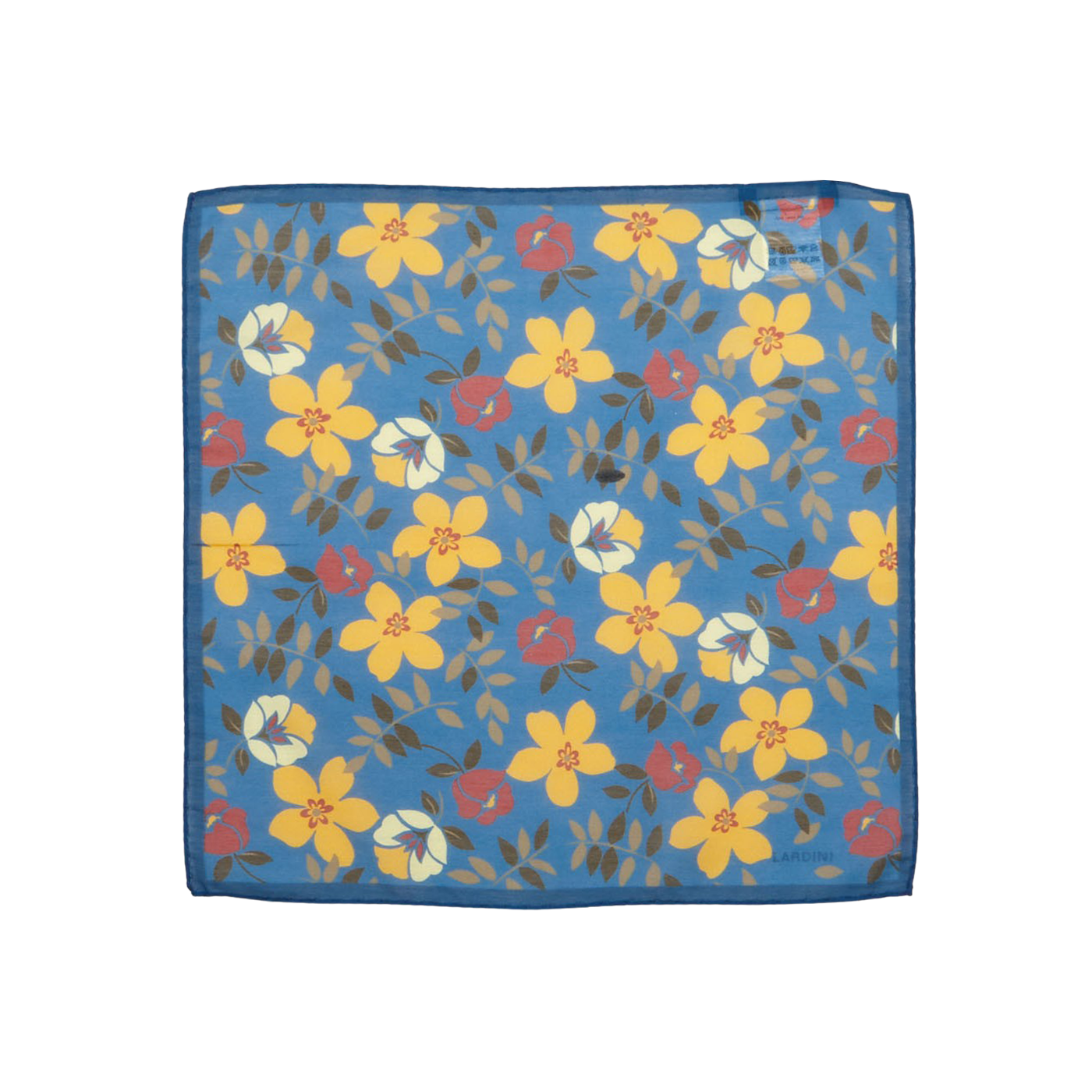 Lardini Light Blue Cotton Silk Printed Pocket Square Feature