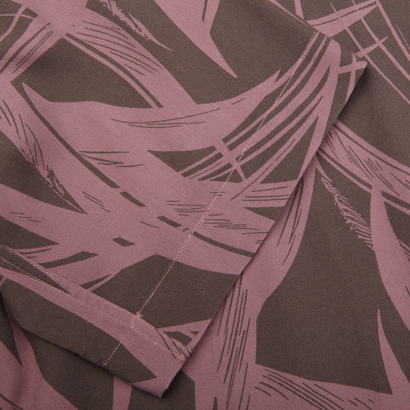 Lardini Purple Palm Print Viscose Capri Collar Shirt Cuff