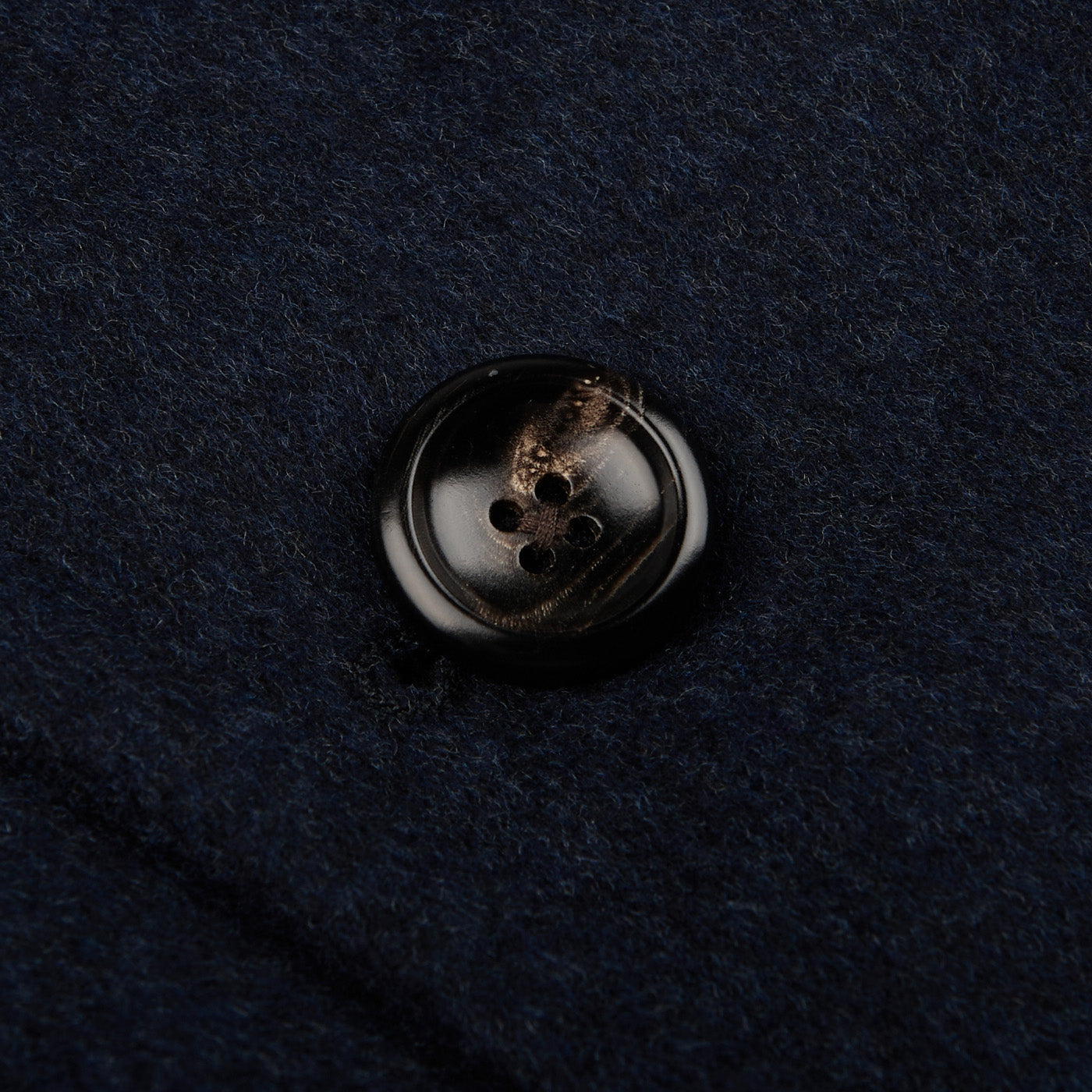 Luigi Bianchi Blue Melange Loro Piana Wool Polo Coat Button