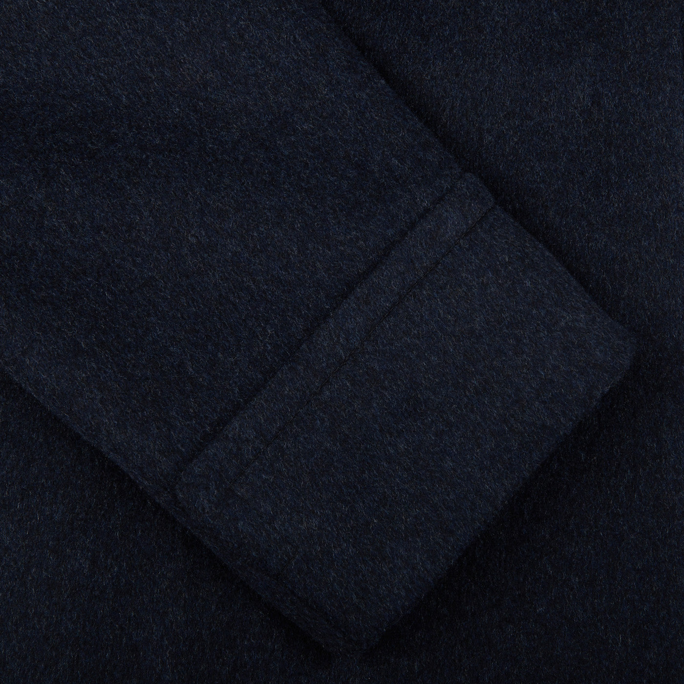 Luigi Bianchi Blue Melange Loro Piana Wool Polo Coat Cuff