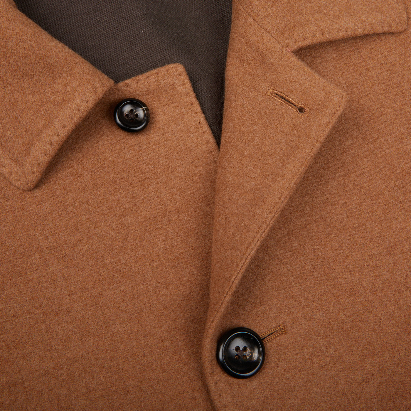Luigi Bianchi Camel Drago Skyfall Wool Raglan Coat Open
