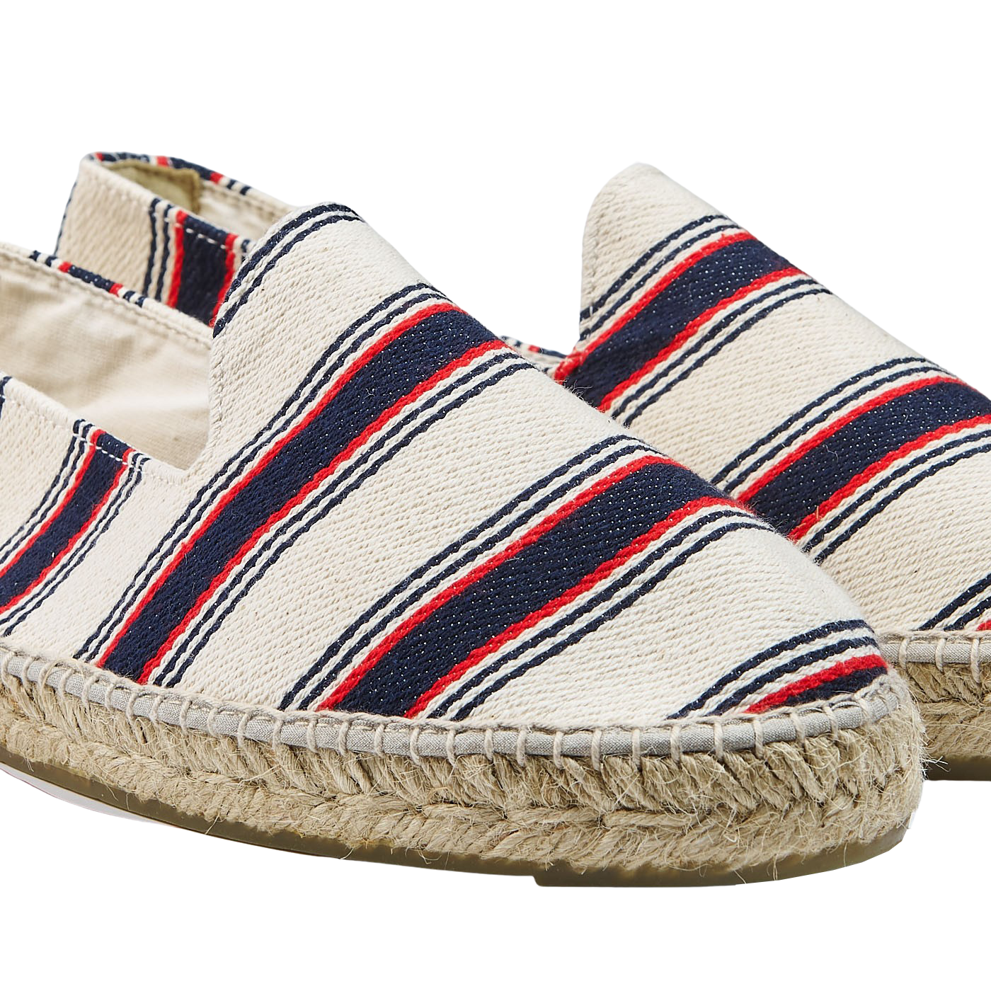 Manebi Red Navy Striped Portofino Cotton Espadrilles Detail