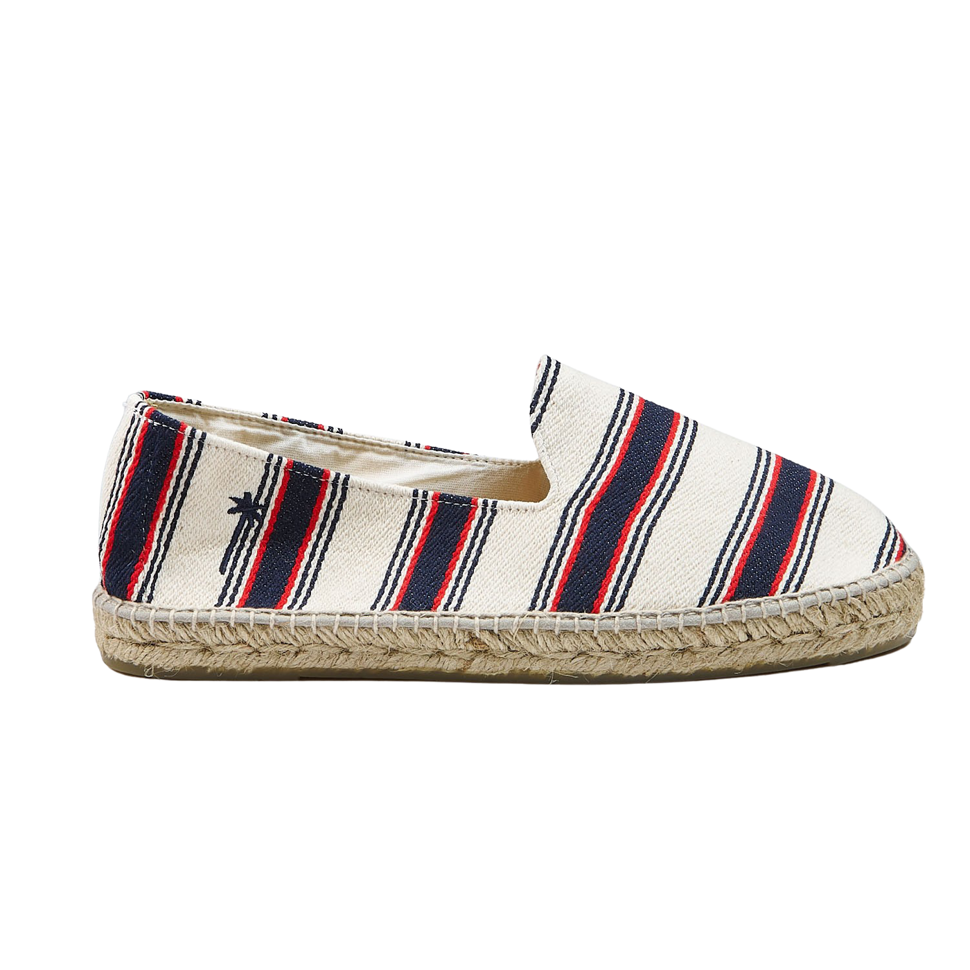 Manebi Red Navy Striped Portofino Cotton Espadrilles Side