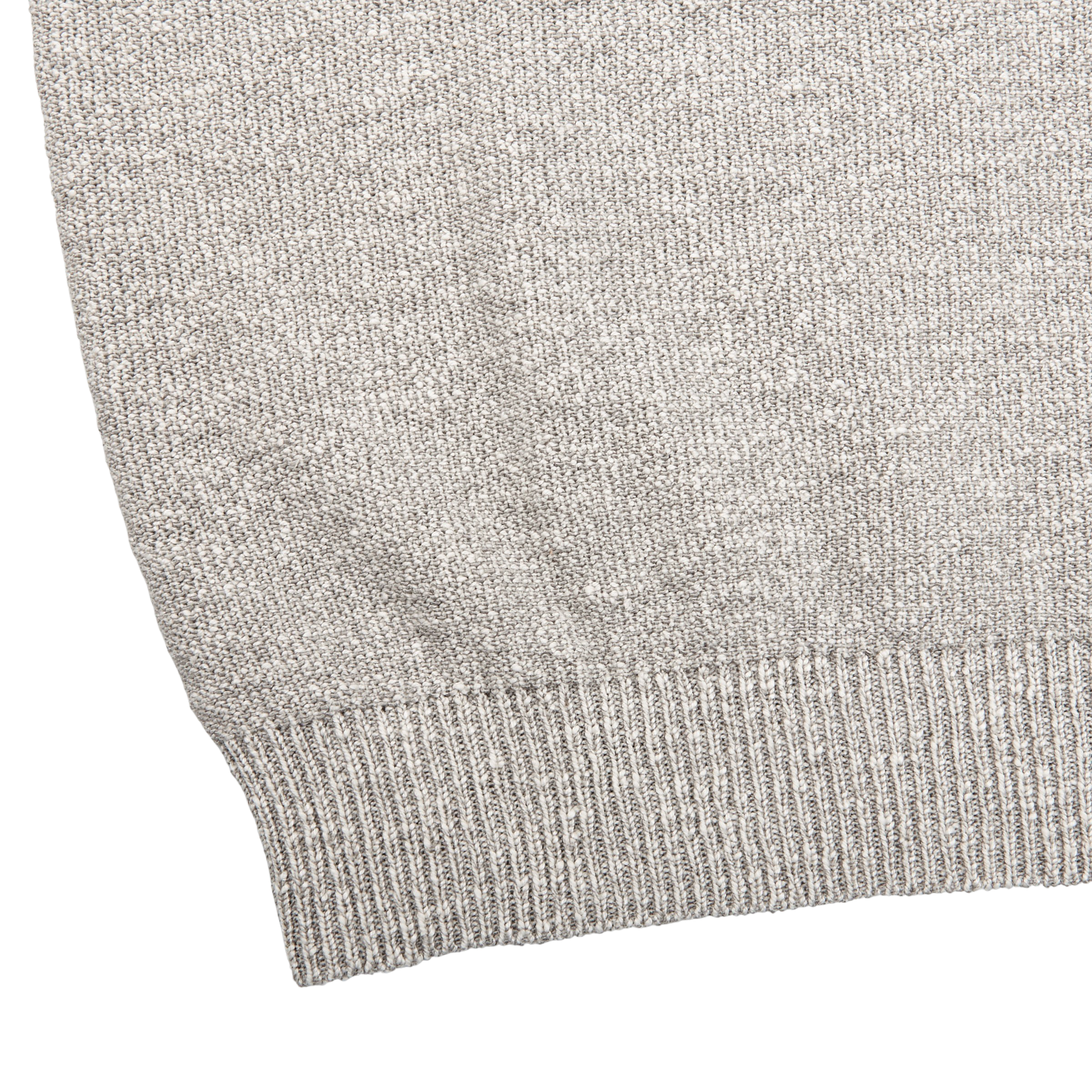 Maurizio Baldassari Light Grey Cotton Mouline 1:4 Zip Sweater Edge