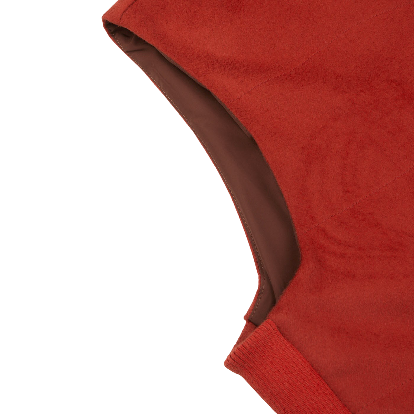 Maurizio Baldassari Paprika Red Water Repellent Pure Cashmere Gilet Cuff