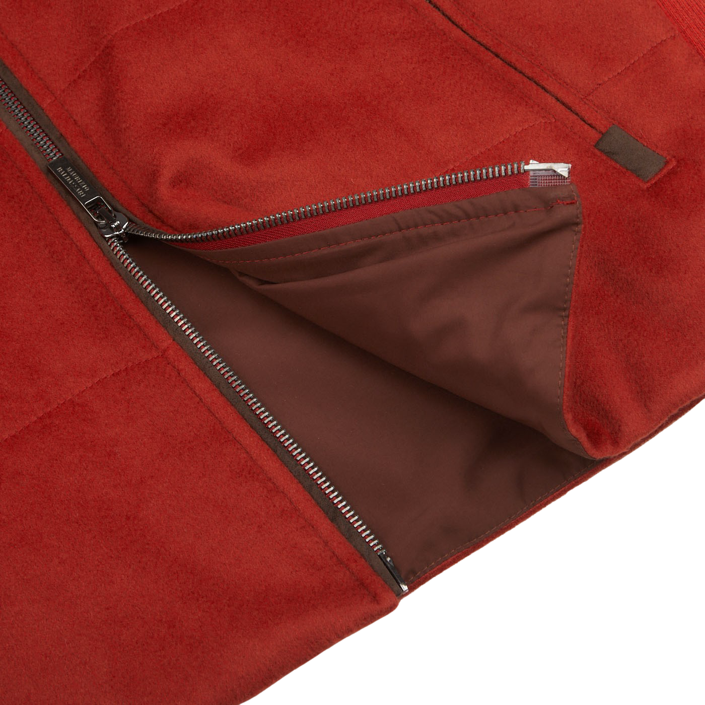 Maurizio Baldassari Paprika Red Water Repellent Pure Cashmere Gilet Edge