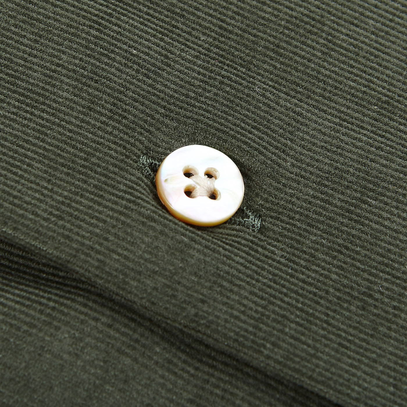 Mazzarelli Green Cotton Corduroy BD Regular Shirt Button