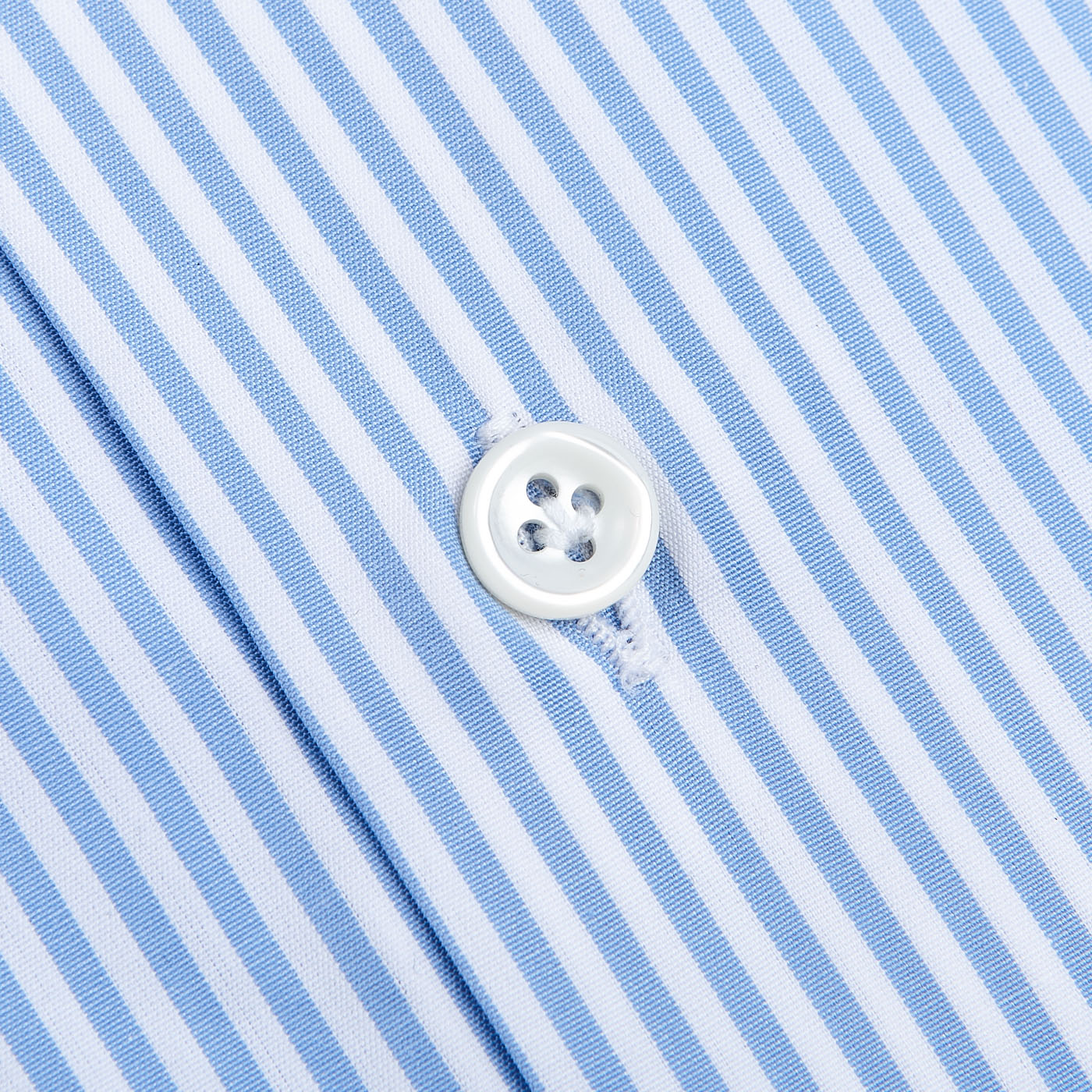 Mazzarelli Light Blue Striped Regular Fit Cotton Shirt Button