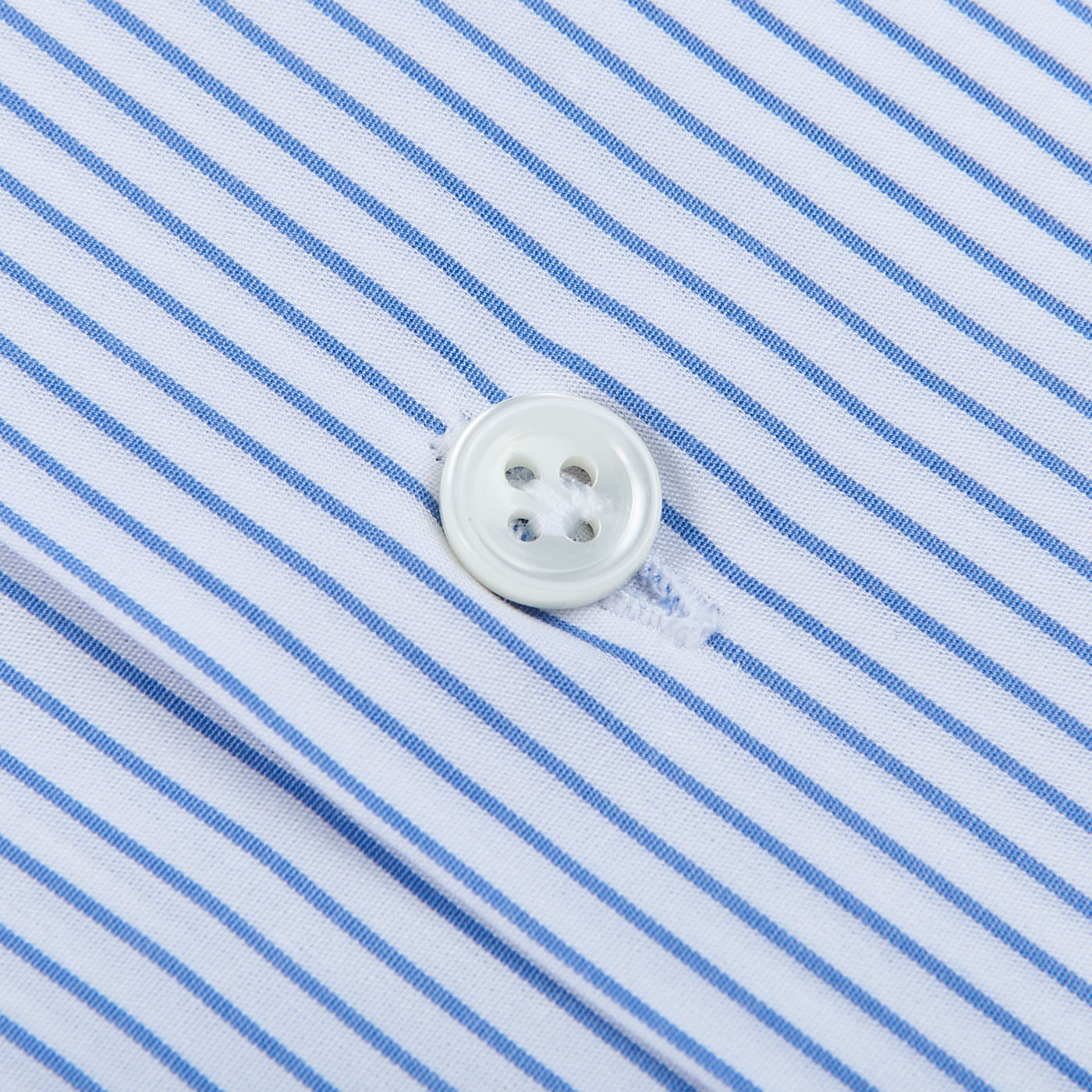 Mazzarelli White Blue Pin Striped BD Regular Shirt Button