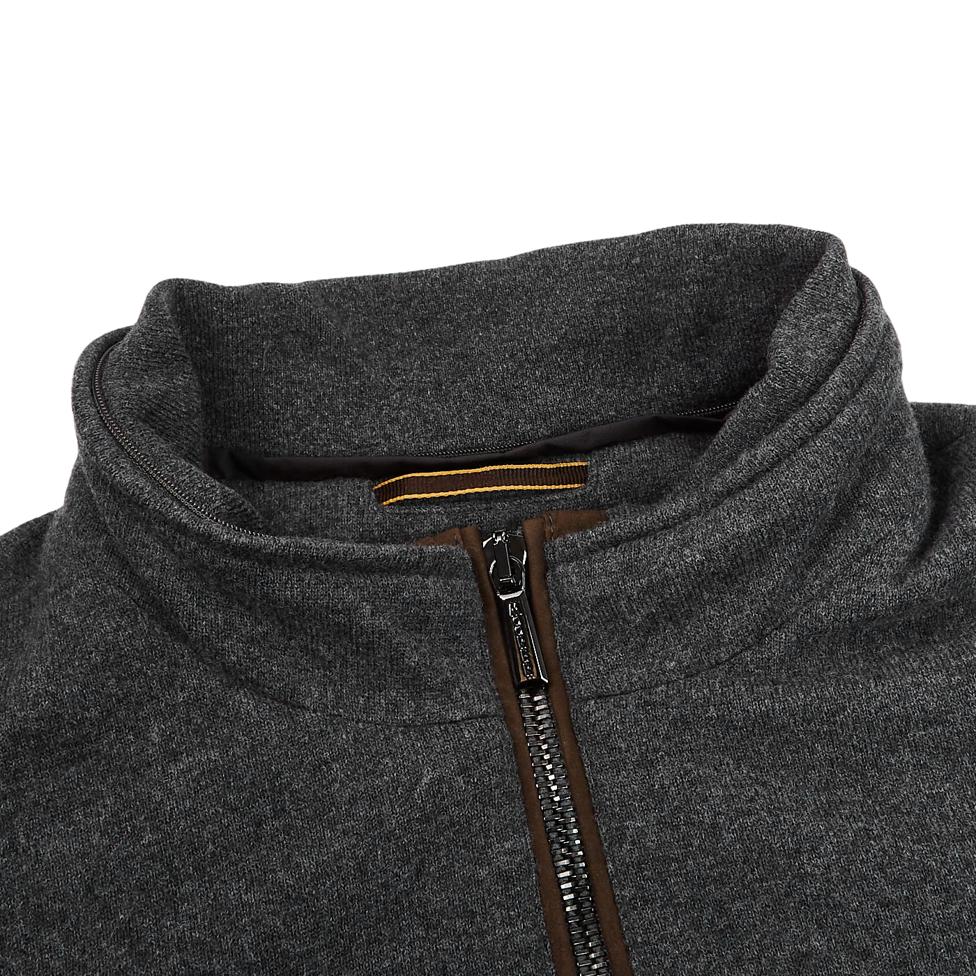 Moorer Grey Wool Cashmere Down Padded Bomber Jacket Collar NoFur