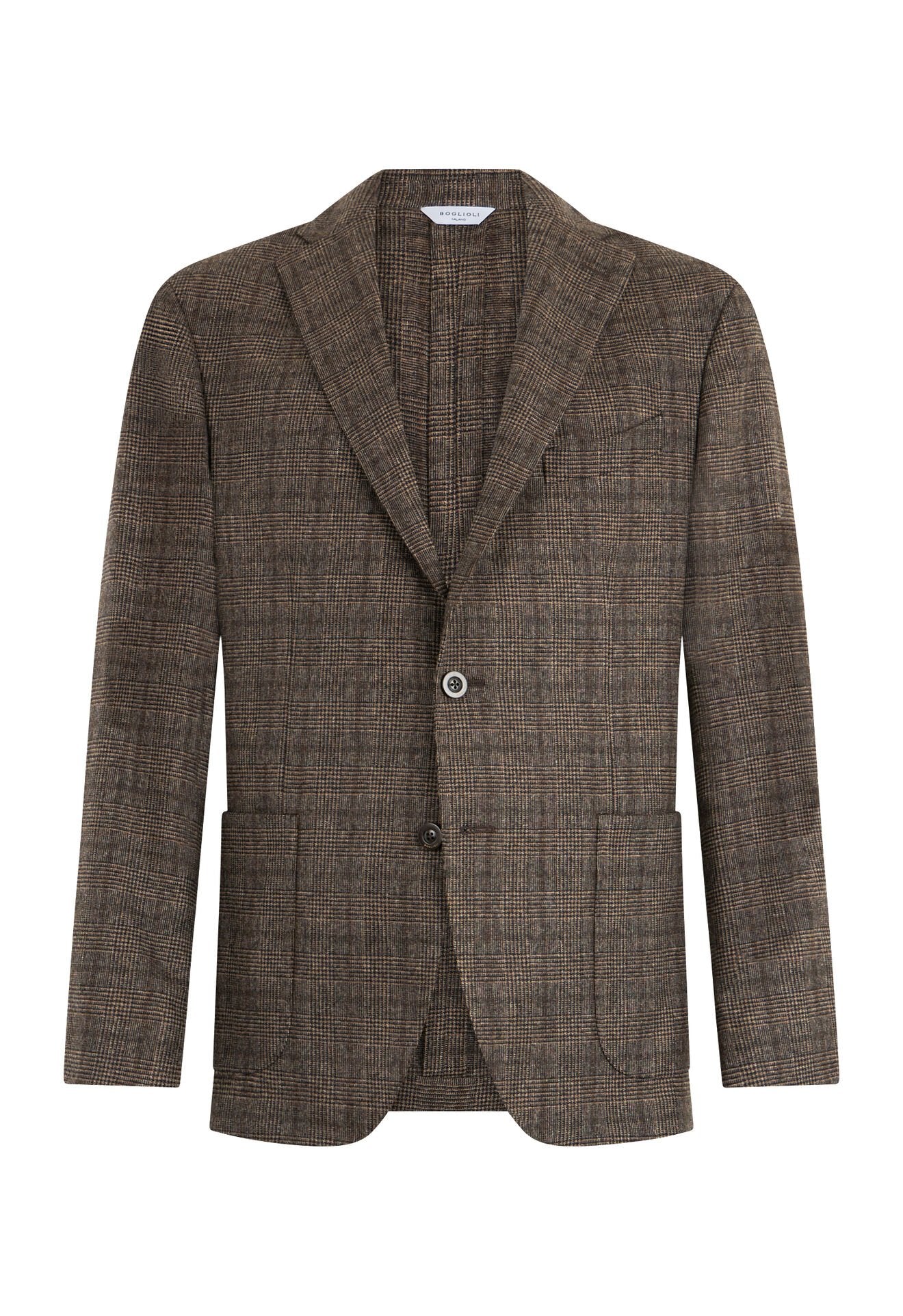 Brown checkered blazer on a white background