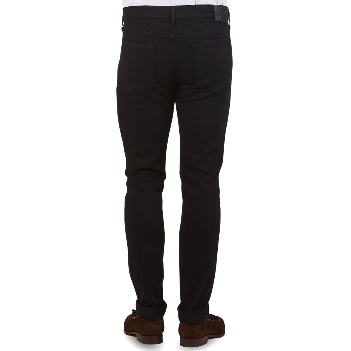 Paige Black Shadow Cotton Stretch Lennox Jeans Back