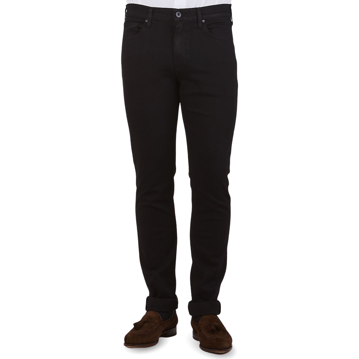 Paige Black Shadow Cotton Stretch Lennox Jeans Front