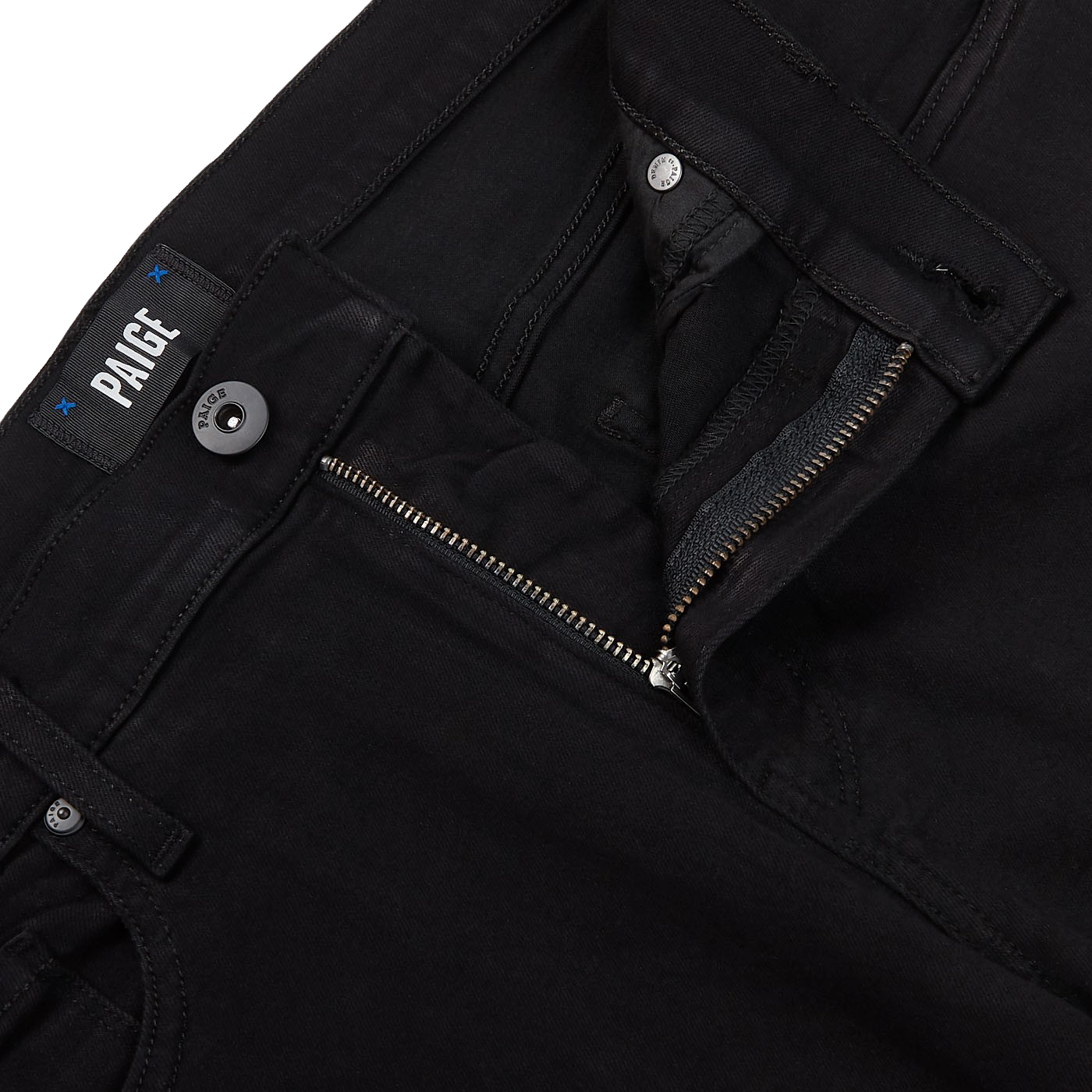 Paige Black Shadow Cotton Stretch Lennox Jeans Zipper