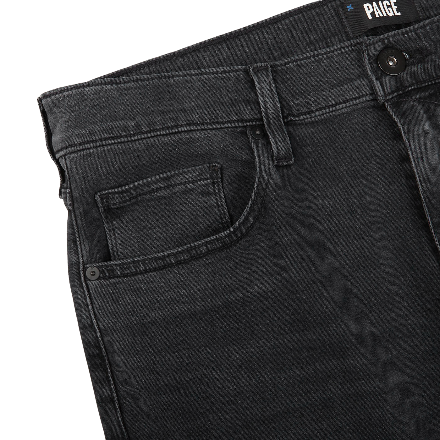 Paige Charcoal Grey Cotton Stretch Lennox Jeans Edge