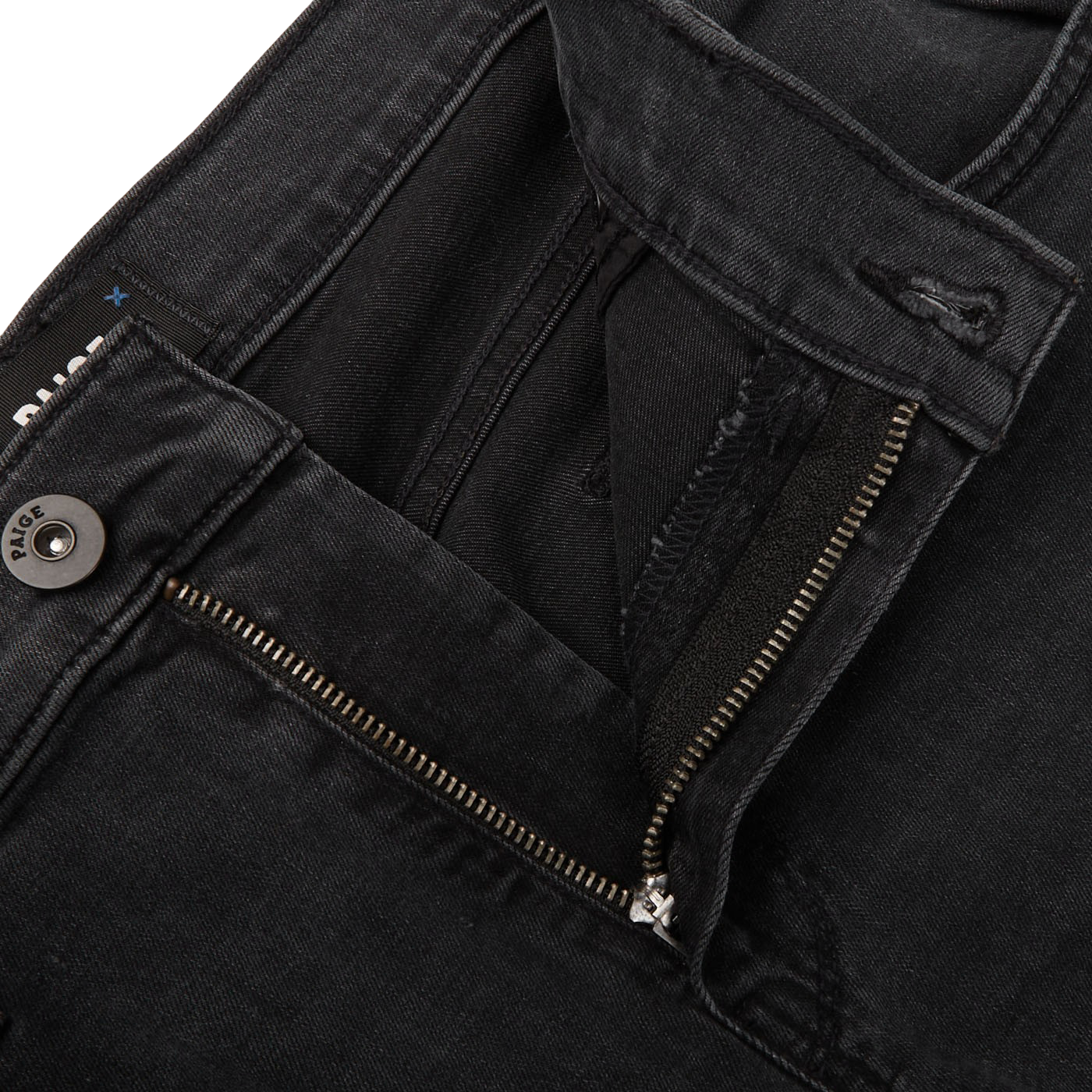 Paige Charcoal Grey Cotton Stretch Lennox Jeans Front