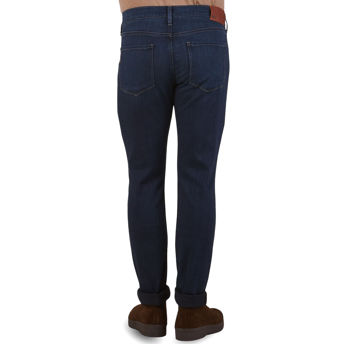 Paige Dark Blue Cotton Stretch Lennox Jeans Back