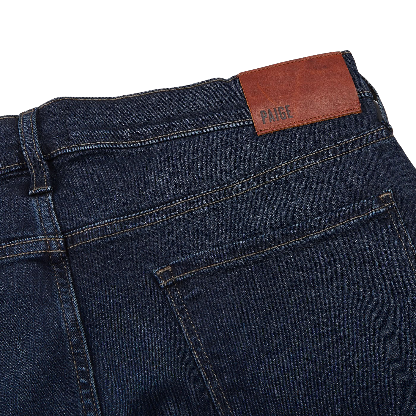 Paige Dark Blue Cotton Stretch Lennox Jeans Pocket