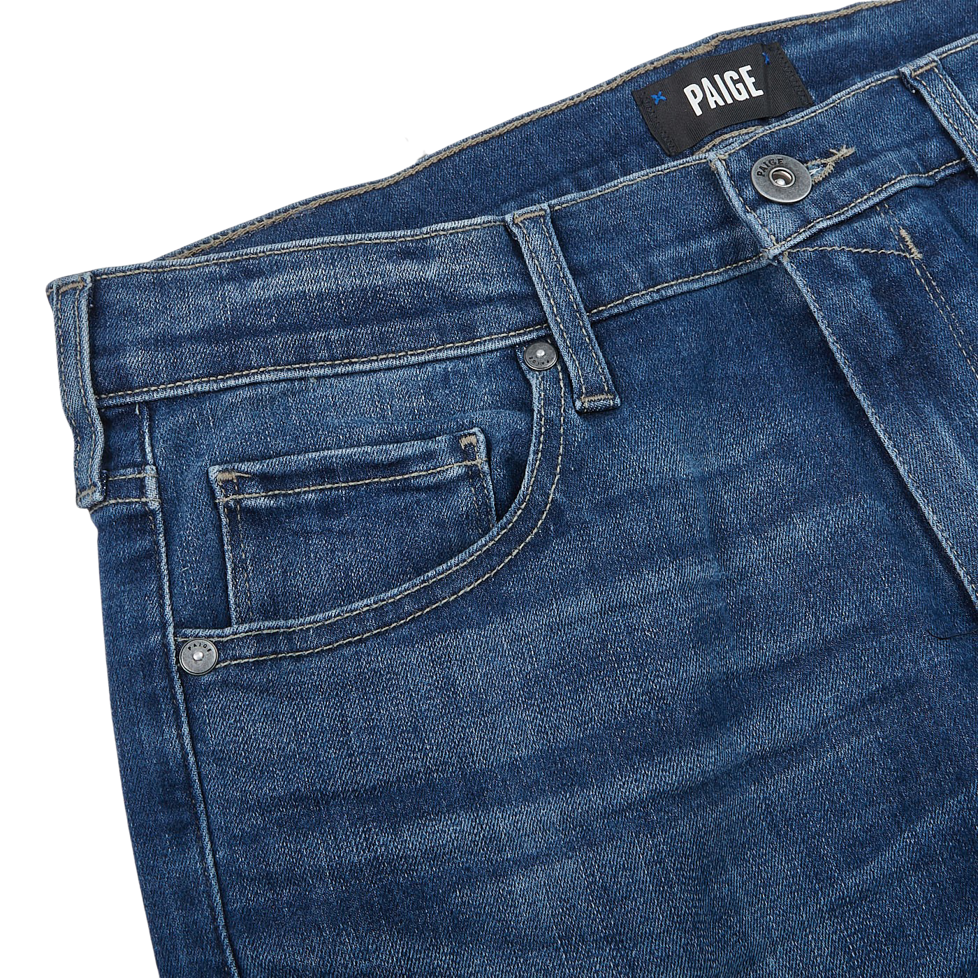 Paige Mulholland Blue Cotton Stretch Lennox Jeans Edge