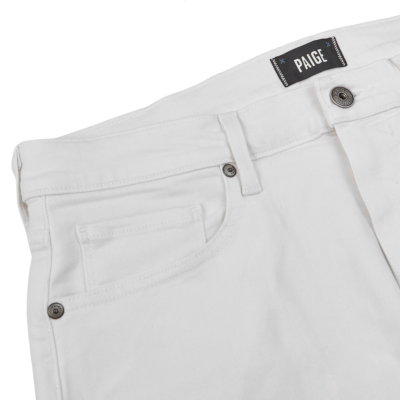 Paige White Icecap Cotton Stretch Lennox Jeans Edge
