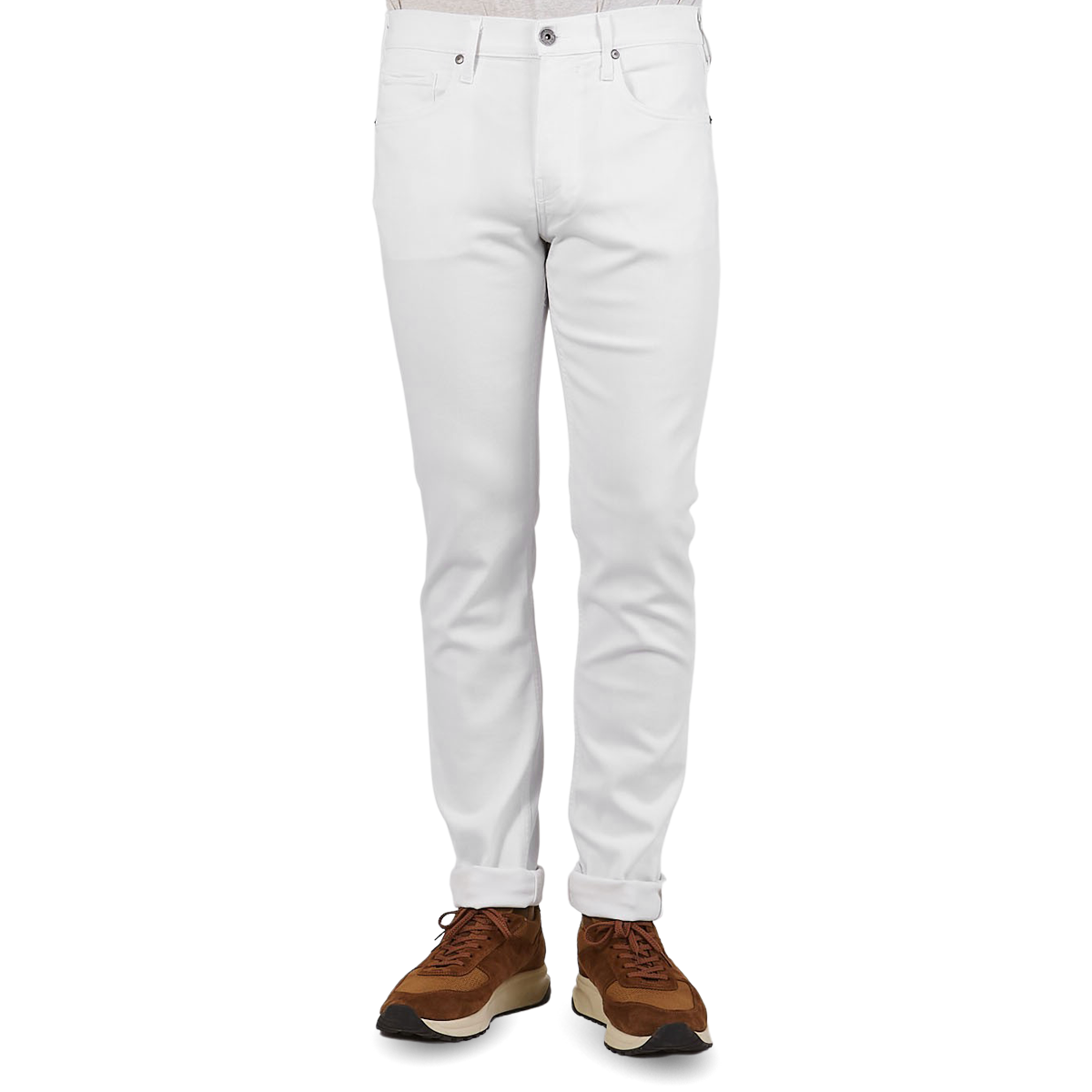 Paige White Icecap Cotton Stretch Lennox Jeans Front